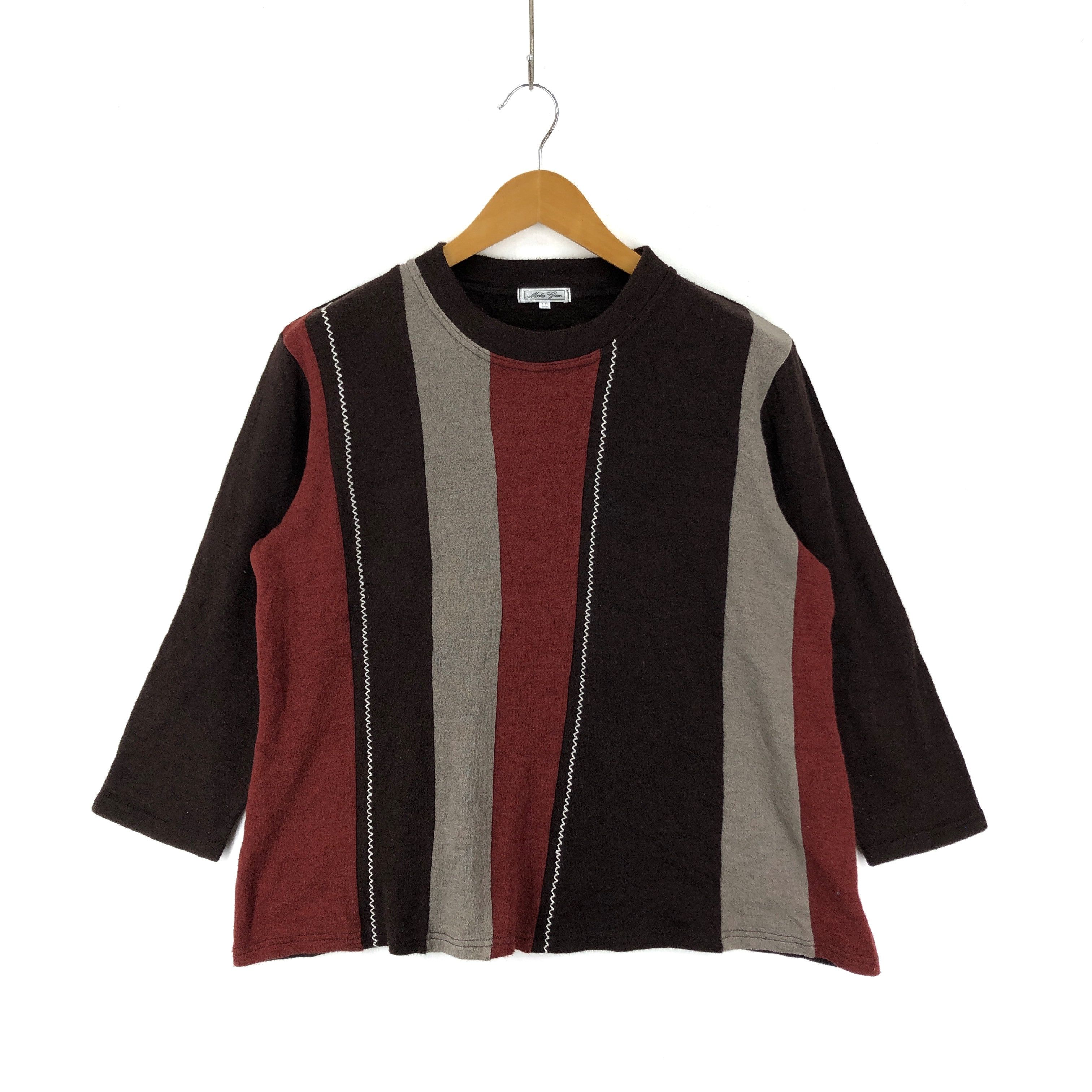 Japanese Brand MODIA GIERE Stripe Sweatshirt Jumper #1920-61 Size M / US 6-8 / IT 42-44 - 1 Thumbnail