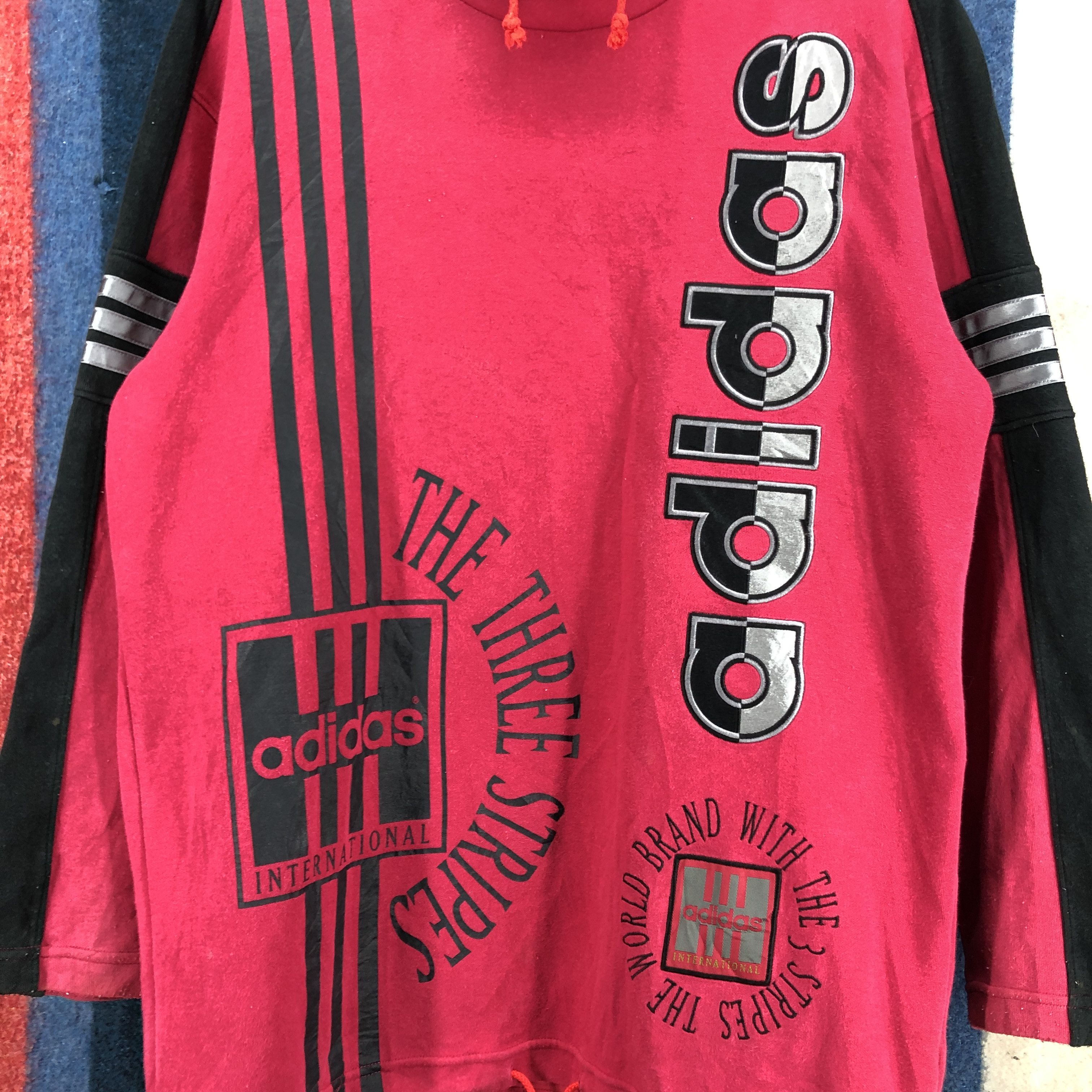 Adidas 90s ADIDAS THREE STRIPE Turtle Neck Sweatshirt #0439/S Size US M / EU 48-50 / 2 - 3 Thumbnail