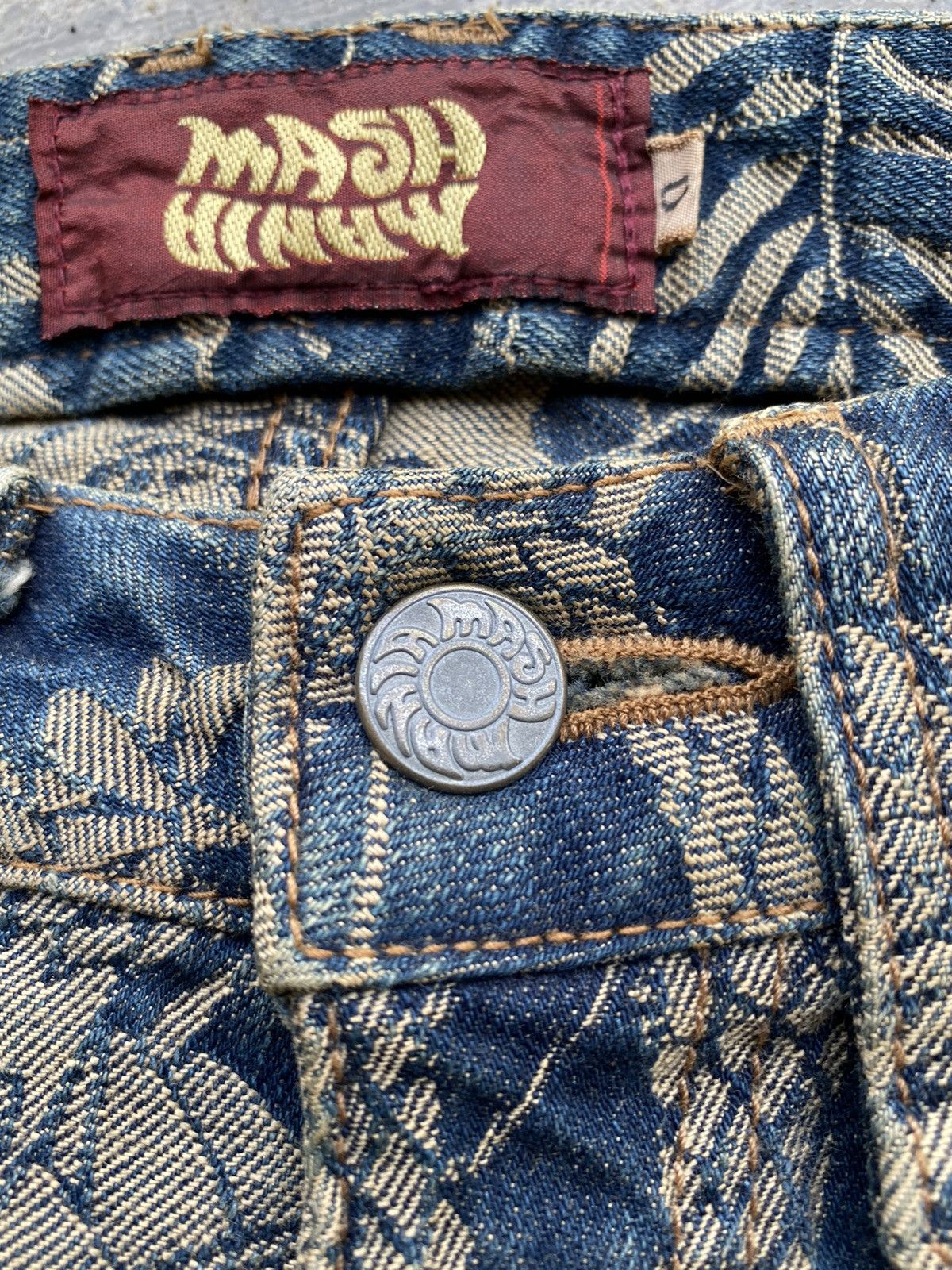 Beauty Beast 💥RARE💥 Japanese MASH MANIA “Snake 🐍” Full Embroidered Denim Size US 28 / EU 44 - 4 Thumbnail