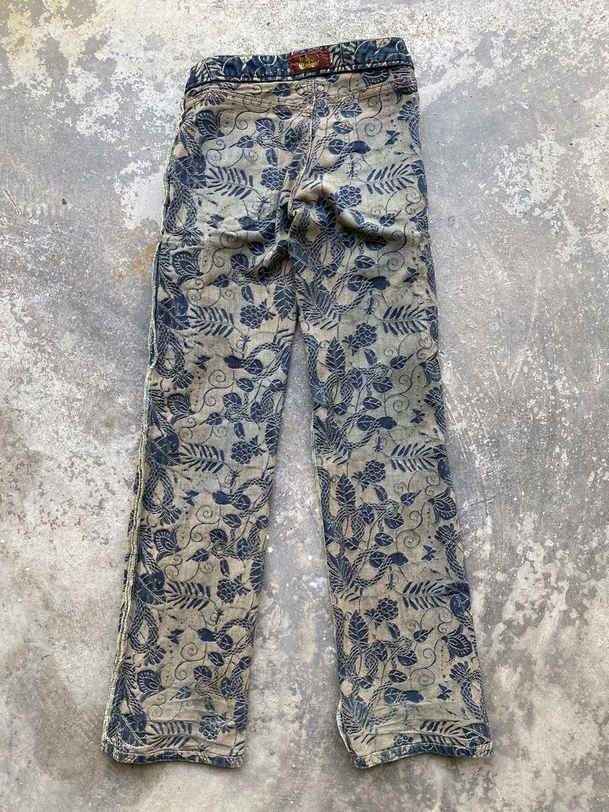 Beauty Beast 💥RARE💥 Japanese MASH MANIA “Snake 🐍” Full Embroidered Denim Size US 28 / EU 44 - 22 Thumbnail
