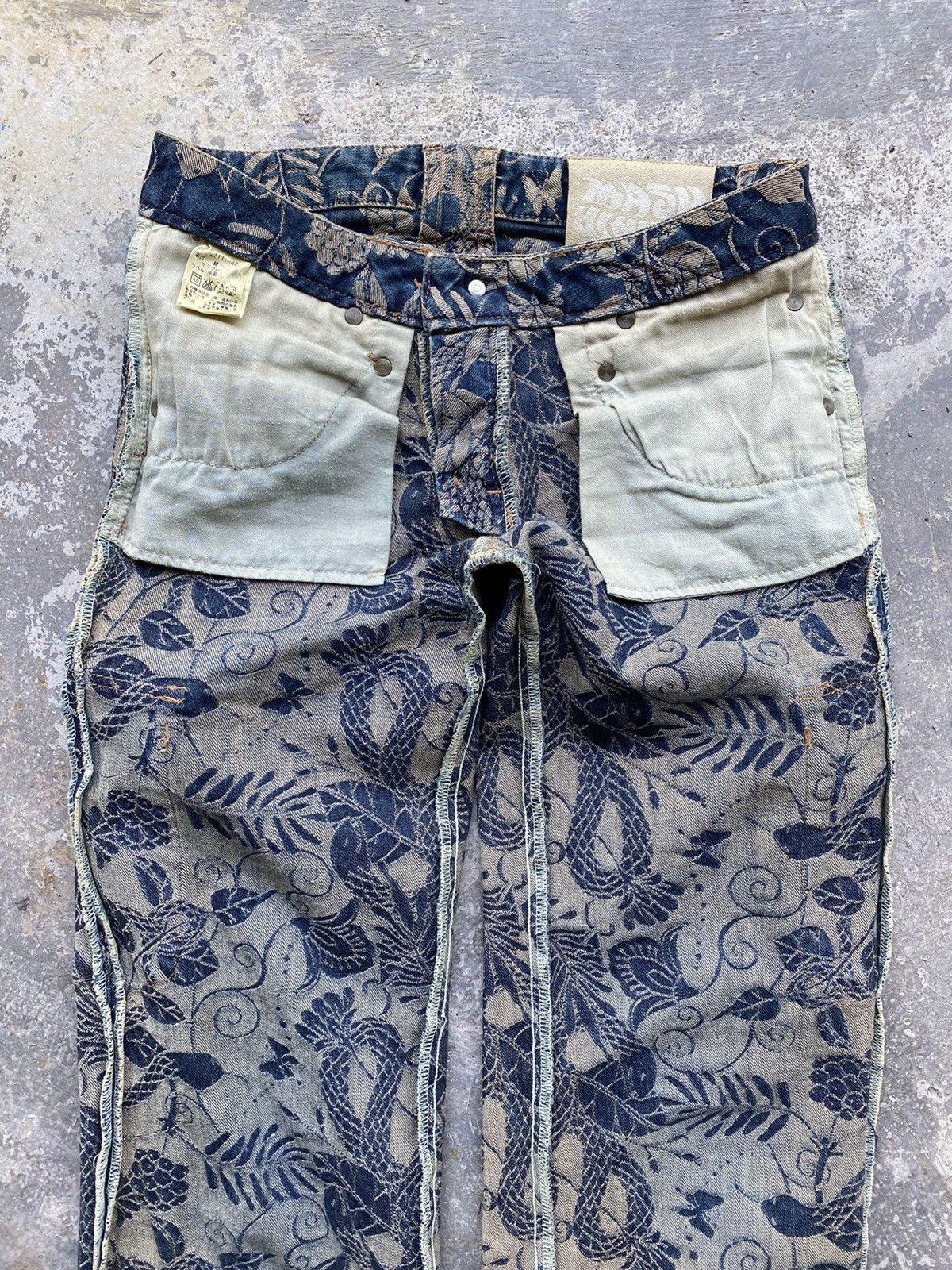 Beauty Beast 💥RARE💥 Japanese MASH MANIA “Snake 🐍” Full Embroidered Denim Size US 28 / EU 44 - 23 Thumbnail