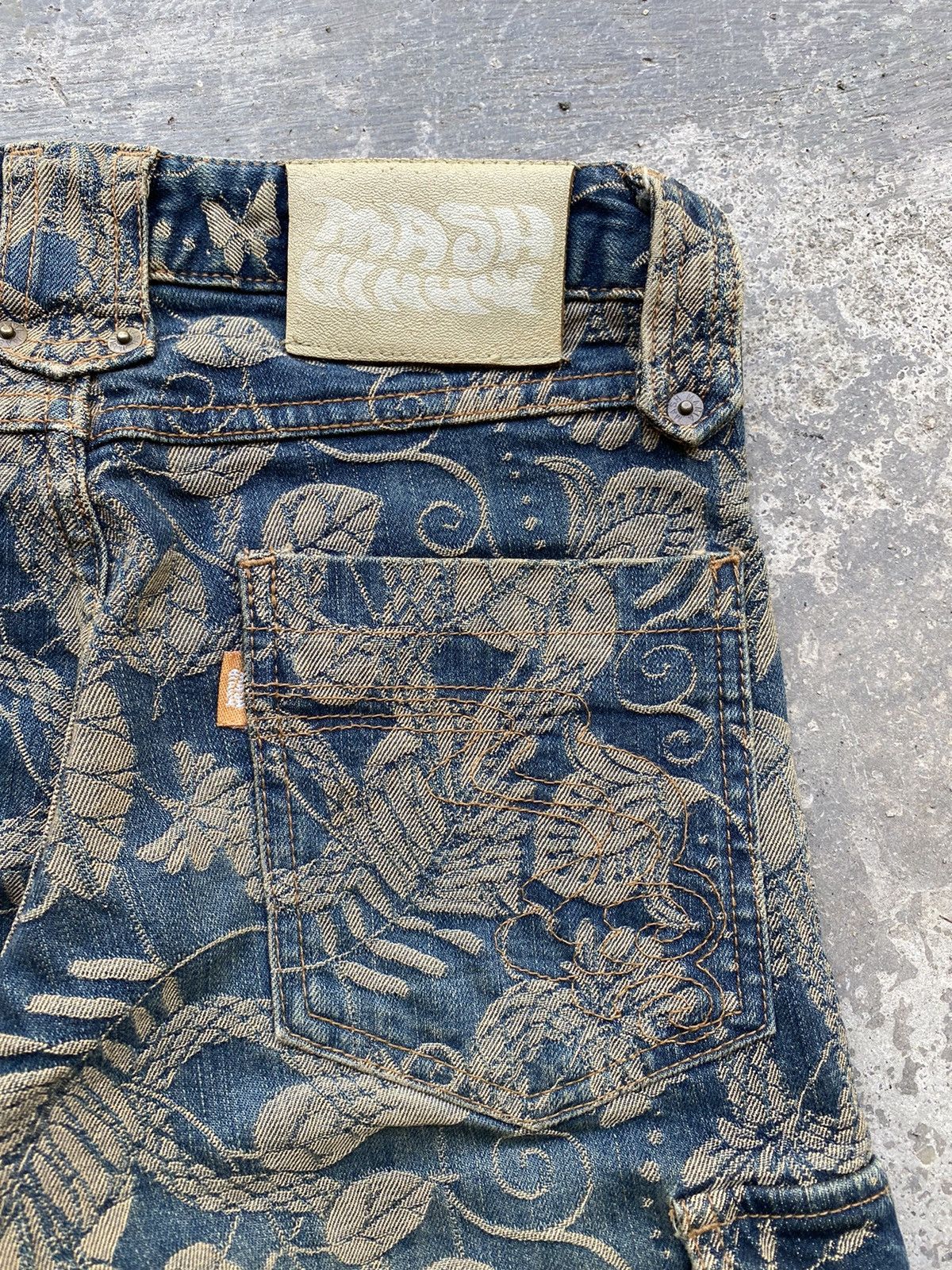 Beauty Beast 💥RARE💥 Japanese MASH MANIA “Snake 🐍” Full Embroidered Denim Size US 28 / EU 44 - 15 Thumbnail