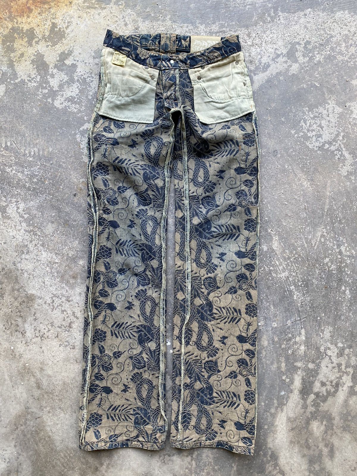 Beauty Beast 💥RARE💥 Japanese MASH MANIA “Snake 🐍” Full Embroidered Denim Size US 28 / EU 44 - 21 Thumbnail