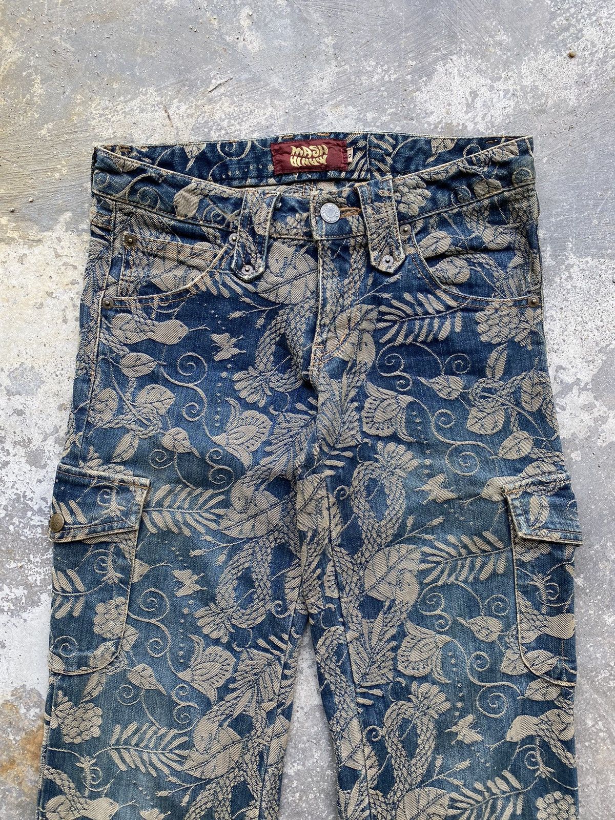 Beauty Beast 💥RARE💥 Japanese MASH MANIA “Snake 🐍” Full Embroidered Denim Size US 28 / EU 44 - 3 Thumbnail