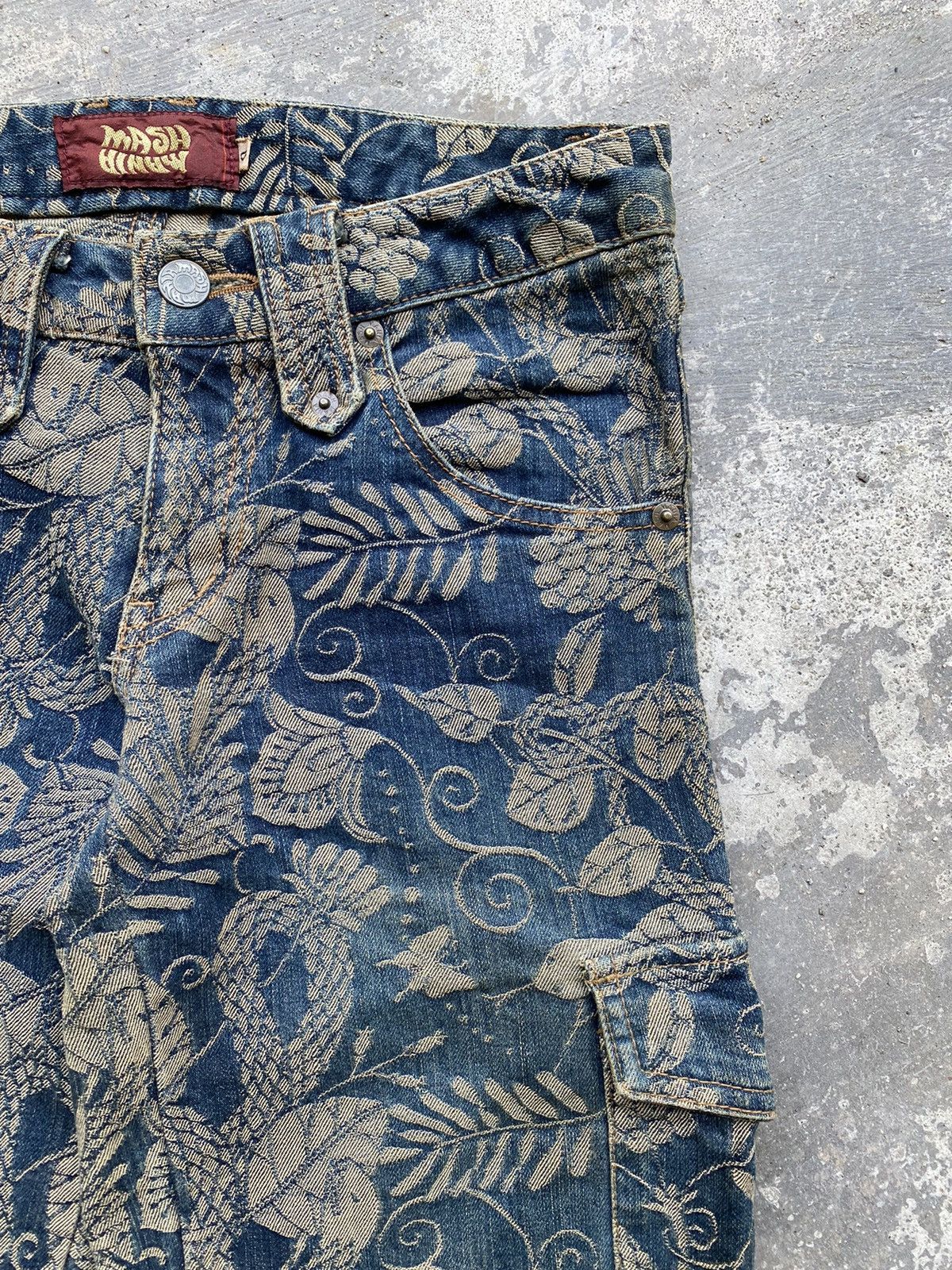 Beauty Beast 💥RARE💥 Japanese MASH MANIA “Snake 🐍” Full Embroidered Denim Size US 28 / EU 44 - 6 Thumbnail