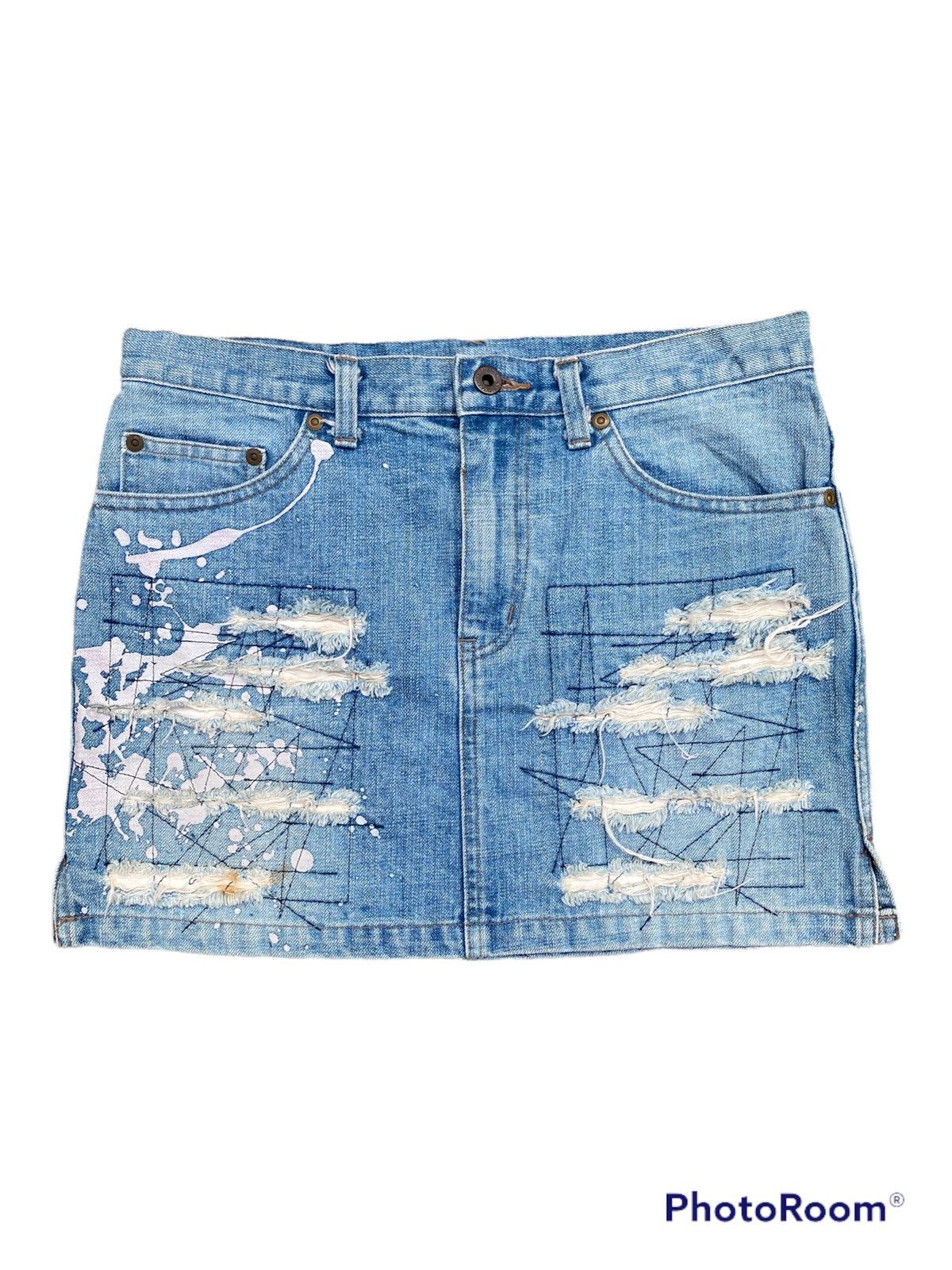 Hysteric Glamour 💥RARE💥 90s HYSTERIC GLAMOUR Splash Paint Distress Skirts Size 31" - 1 Thumbnail