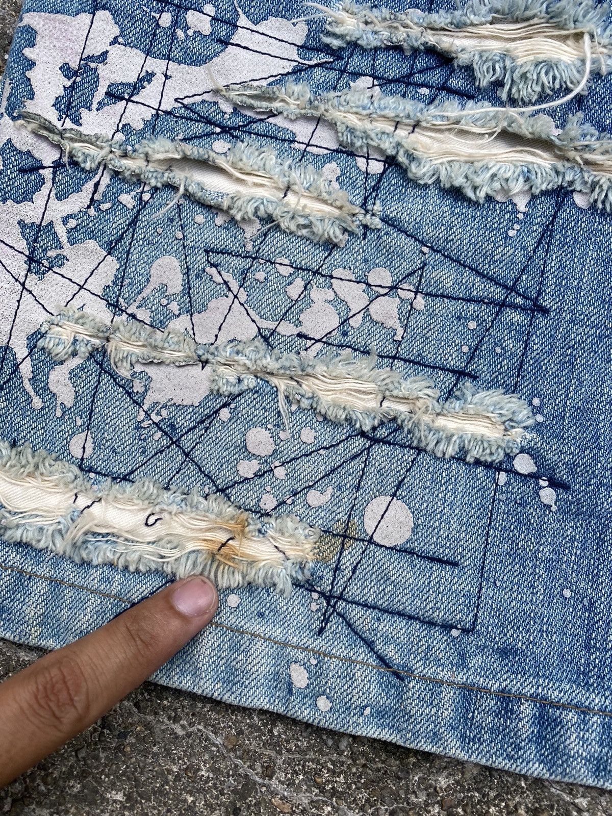 Hysteric Glamour 💥RARE💥 90s HYSTERIC GLAMOUR Splash Paint Distress Skirts Size 31" - 5 Thumbnail
