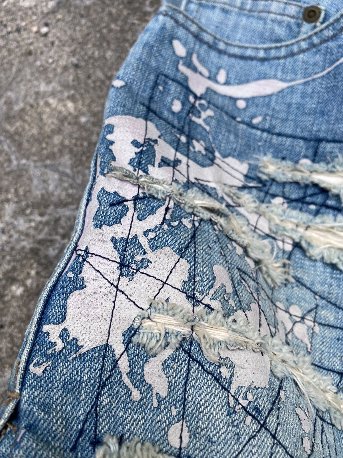 Hysteric Glamour 💥RARE💥 90s HYSTERIC GLAMOUR Splash Paint Distress Skirts Size 31" - 6 Thumbnail