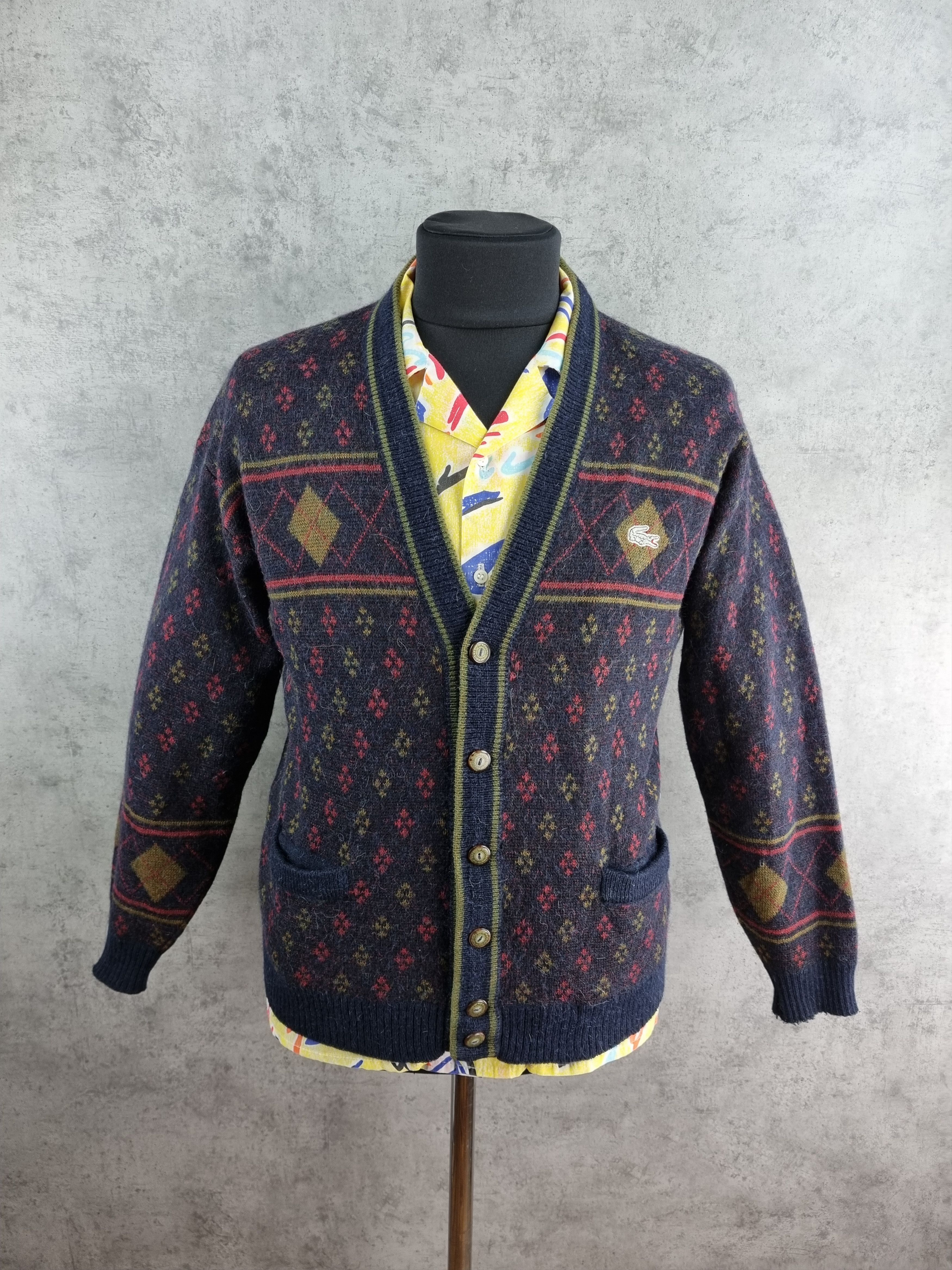 Lacoste 80s LACOSTE Chemise Cardigan Native Navajo GOLF WANG Size US M / EU 48-50 / 2 - 14 Thumbnail