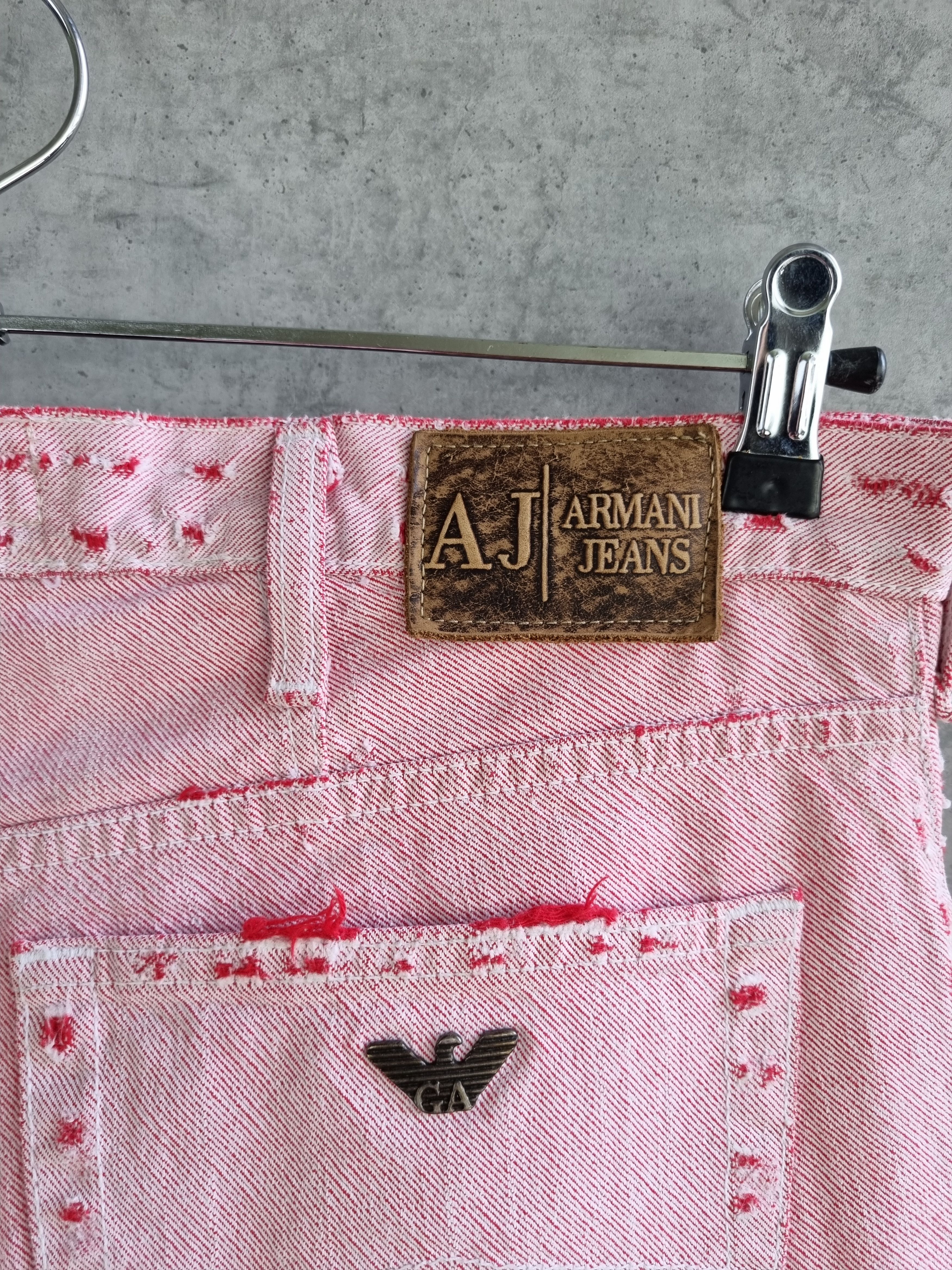 Armani × Giorgio Armani × Vintage Rare 90s ARMANI Pink Jeans Ripped Denim Jeans Pants Size US 33 - 12 Thumbnail