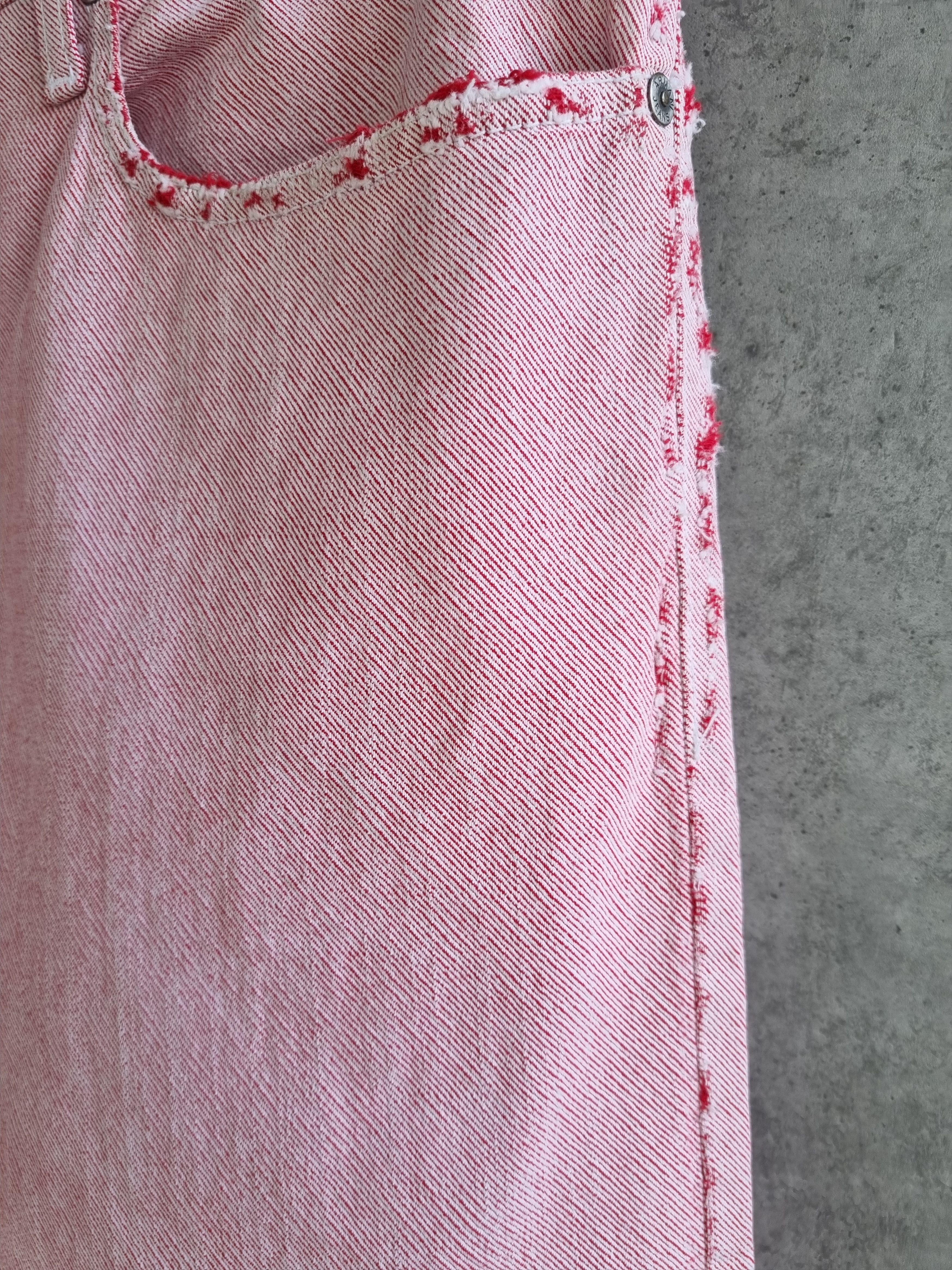 Armani × Giorgio Armani × Vintage Rare 90s ARMANI Pink Jeans Ripped Denim Jeans Pants Size US 33 - 16 Thumbnail