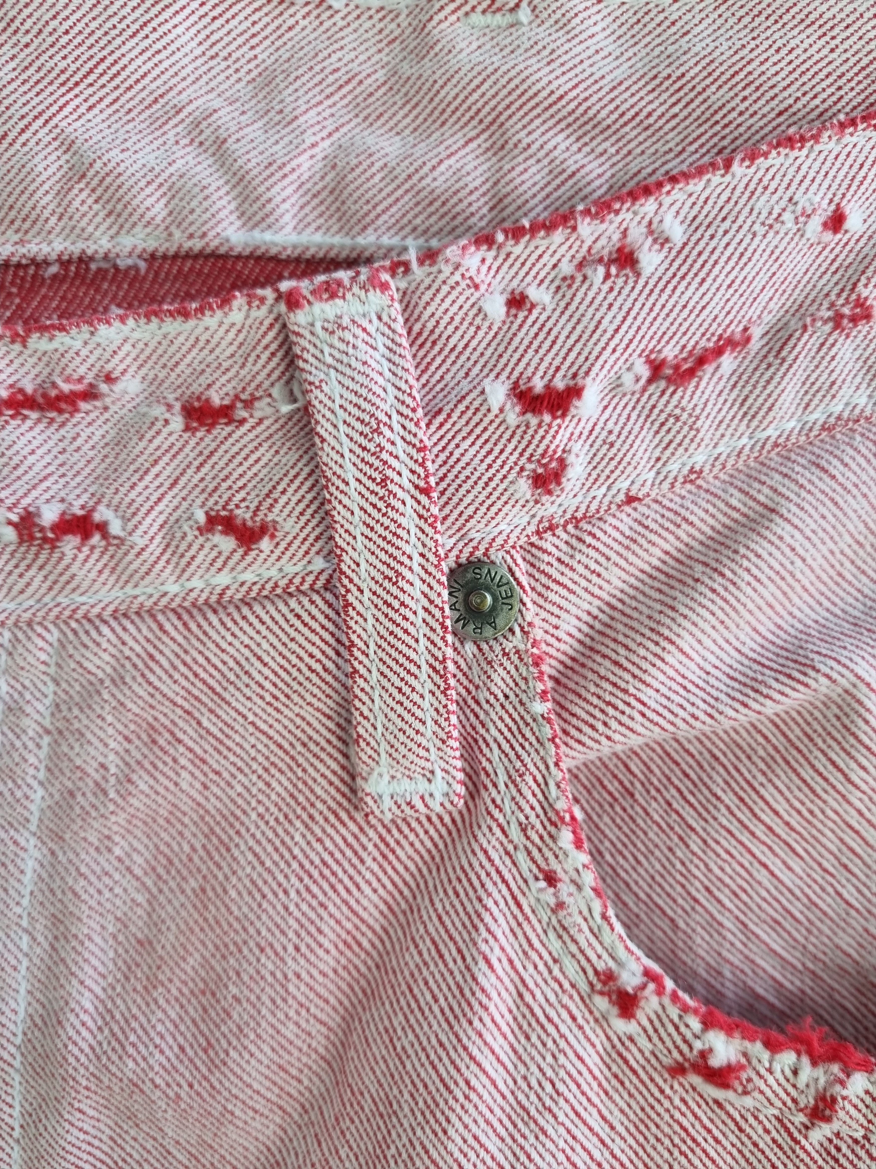 Armani × Giorgio Armani × Vintage Rare 90s ARMANI Pink Jeans Ripped Denim Jeans Pants Size US 33 - 9 Thumbnail