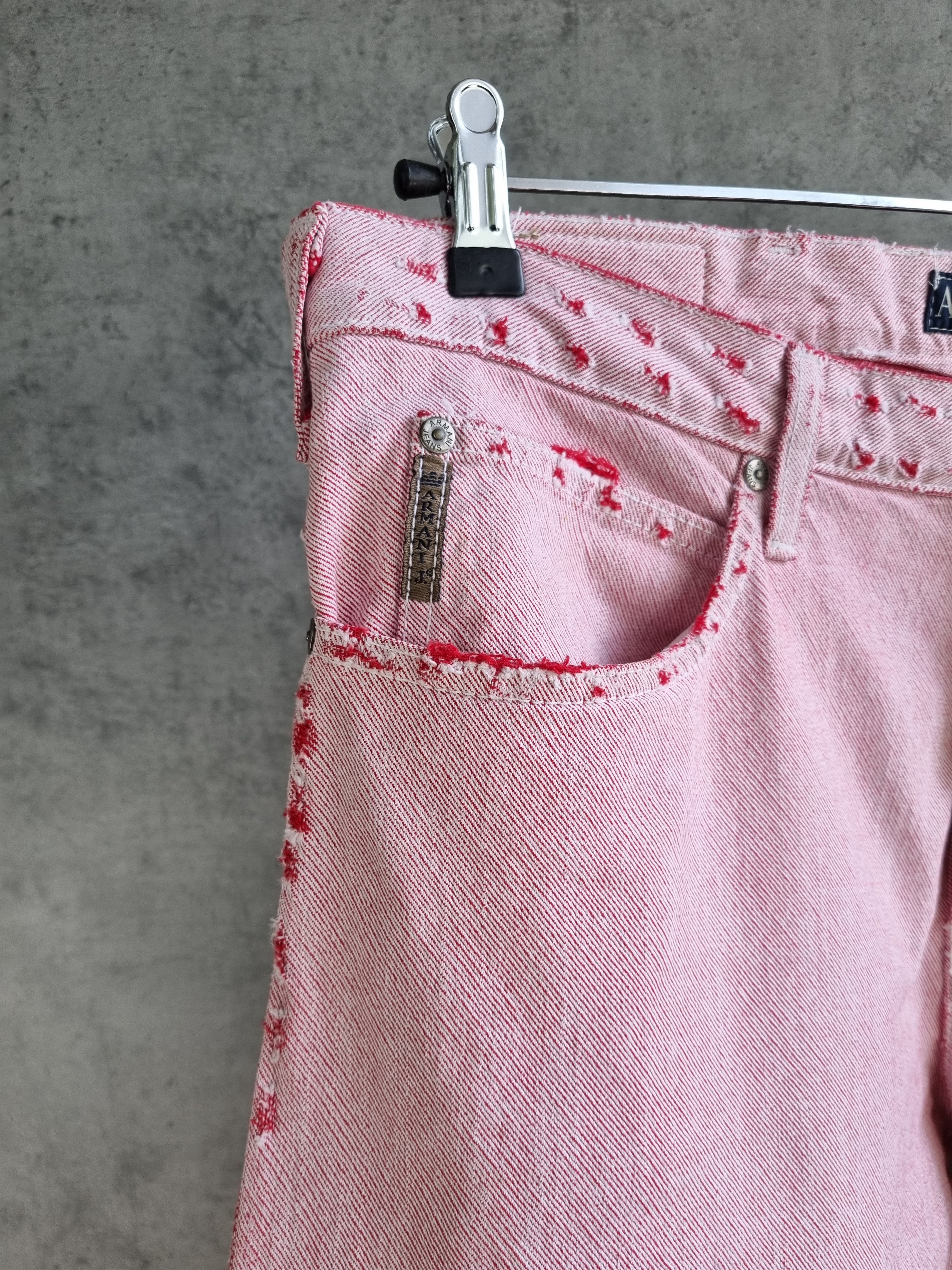 Armani × Giorgio Armani × Vintage Rare 90s ARMANI Pink Jeans Ripped Denim Jeans Pants Size US 33 - 11 Thumbnail