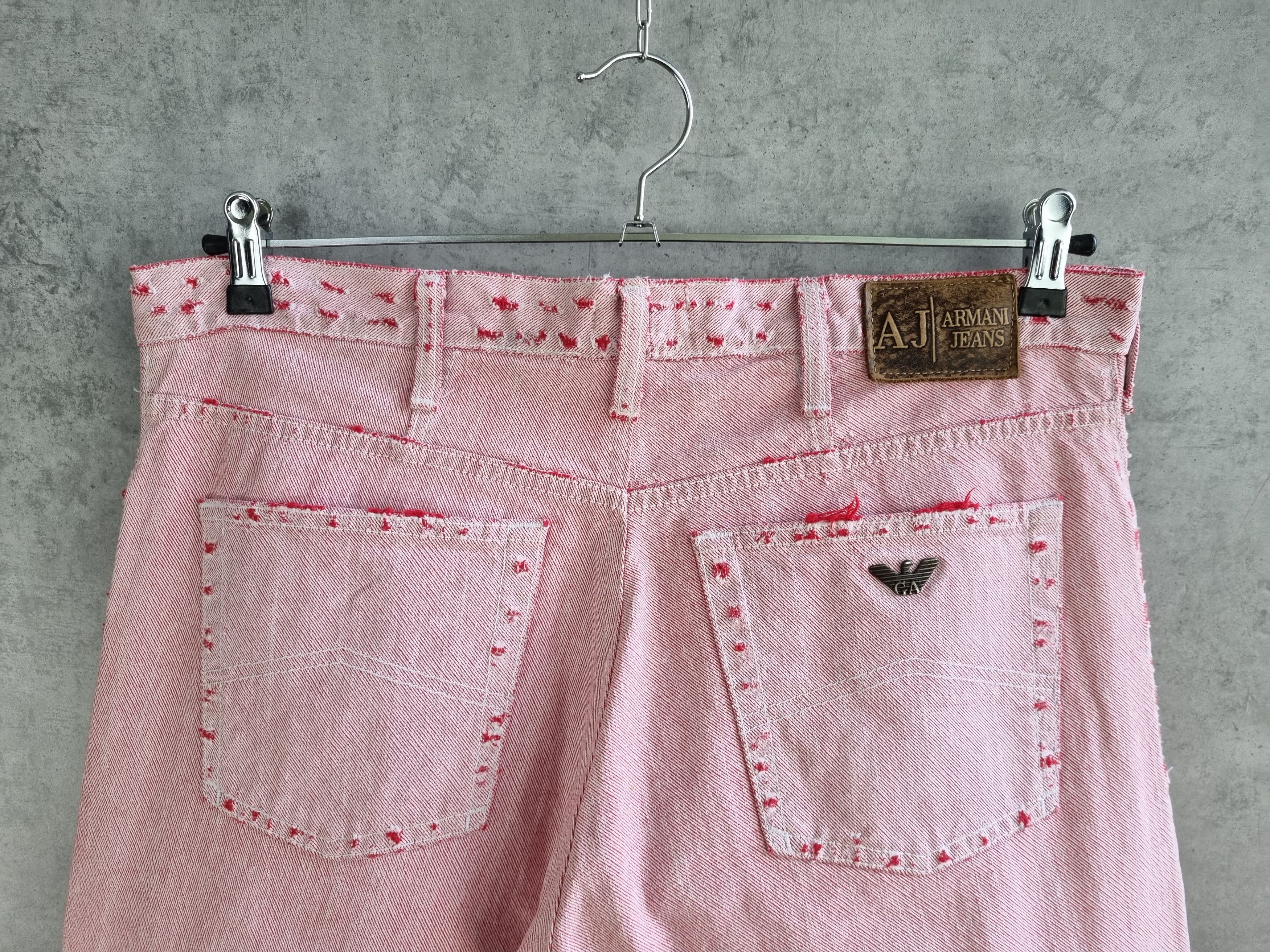 Armani × Giorgio Armani × Vintage Rare 90s ARMANI Pink Jeans Ripped Denim Jeans Pants Size US 33 - 13 Thumbnail