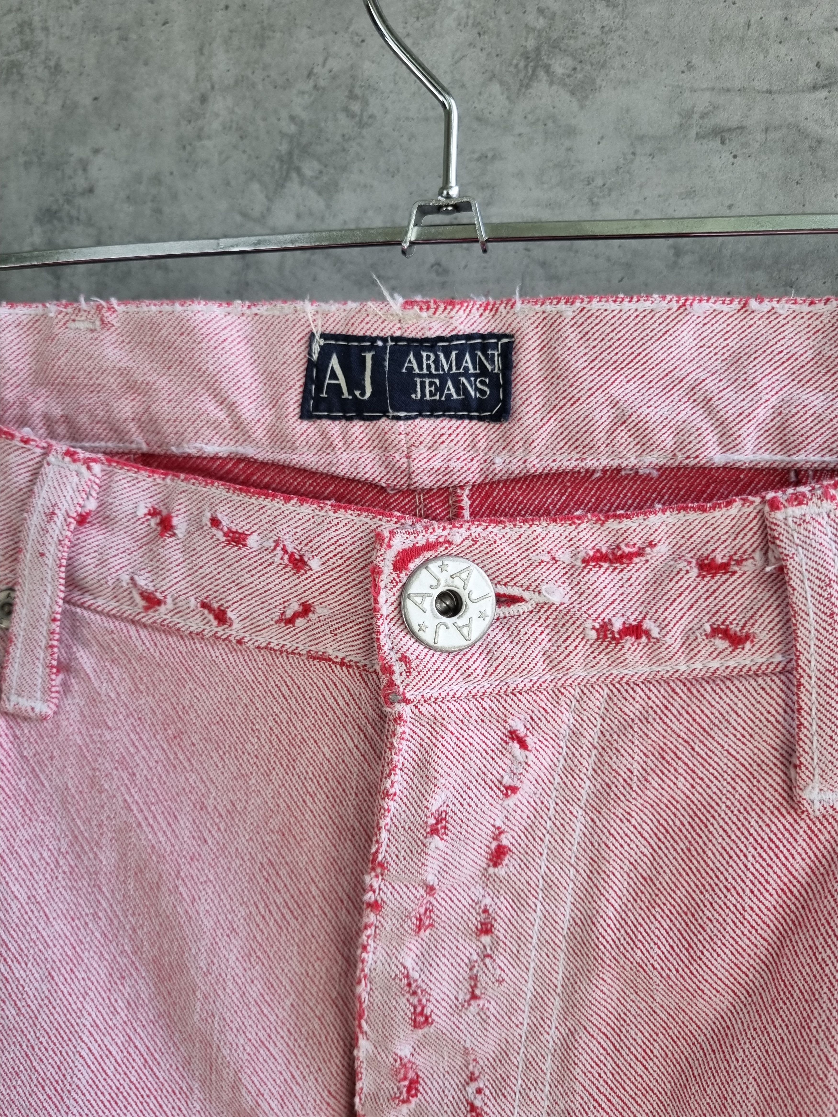 Armani × Giorgio Armani × Vintage Rare 90s ARMANI Pink Jeans Ripped Denim Jeans Pants Size US 33 - 10 Thumbnail