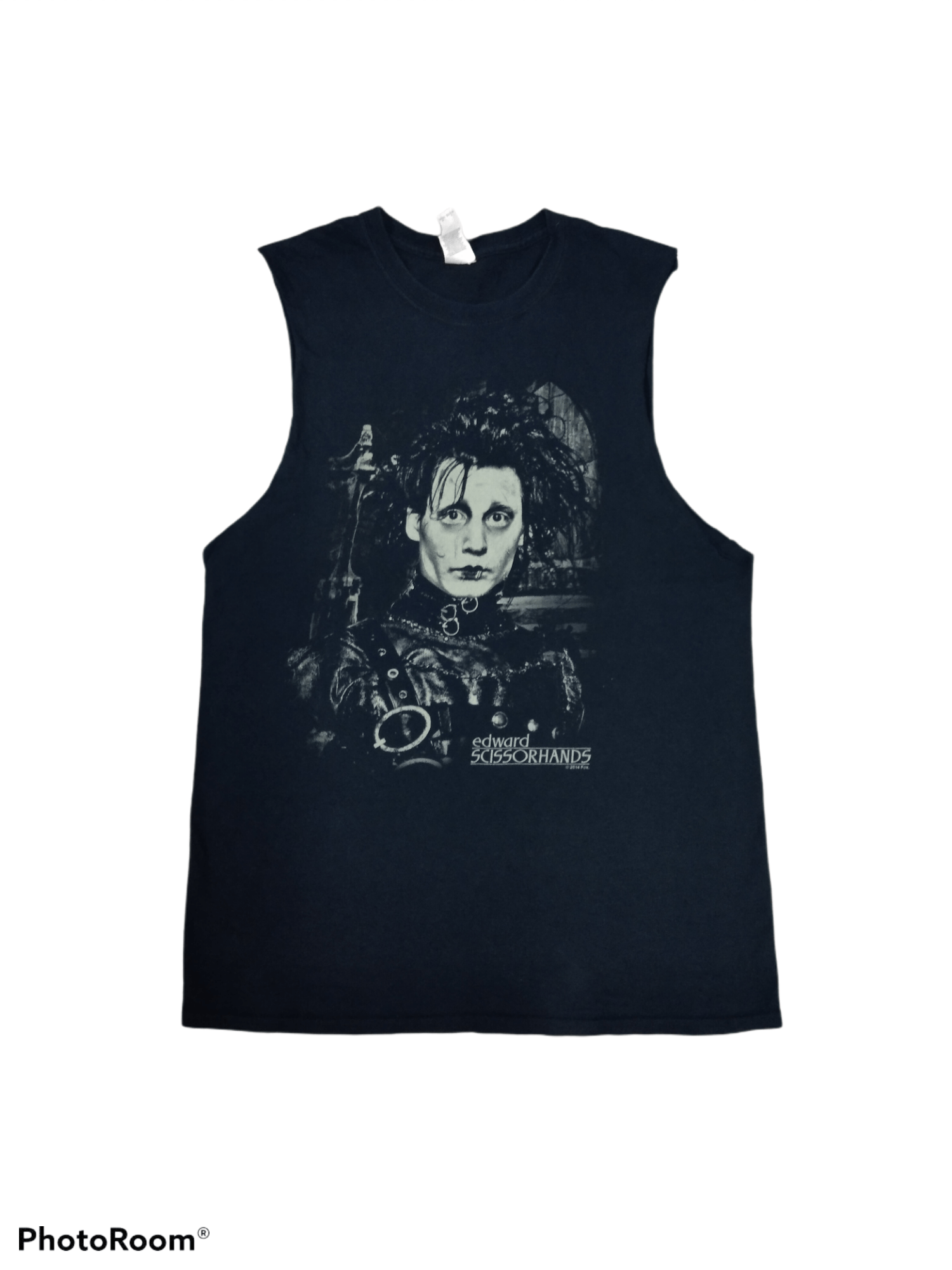 Image of Character Hero x Movie Edward Scissorhands Movie Sleeveless Shirt in Black, Men's (Size Small)