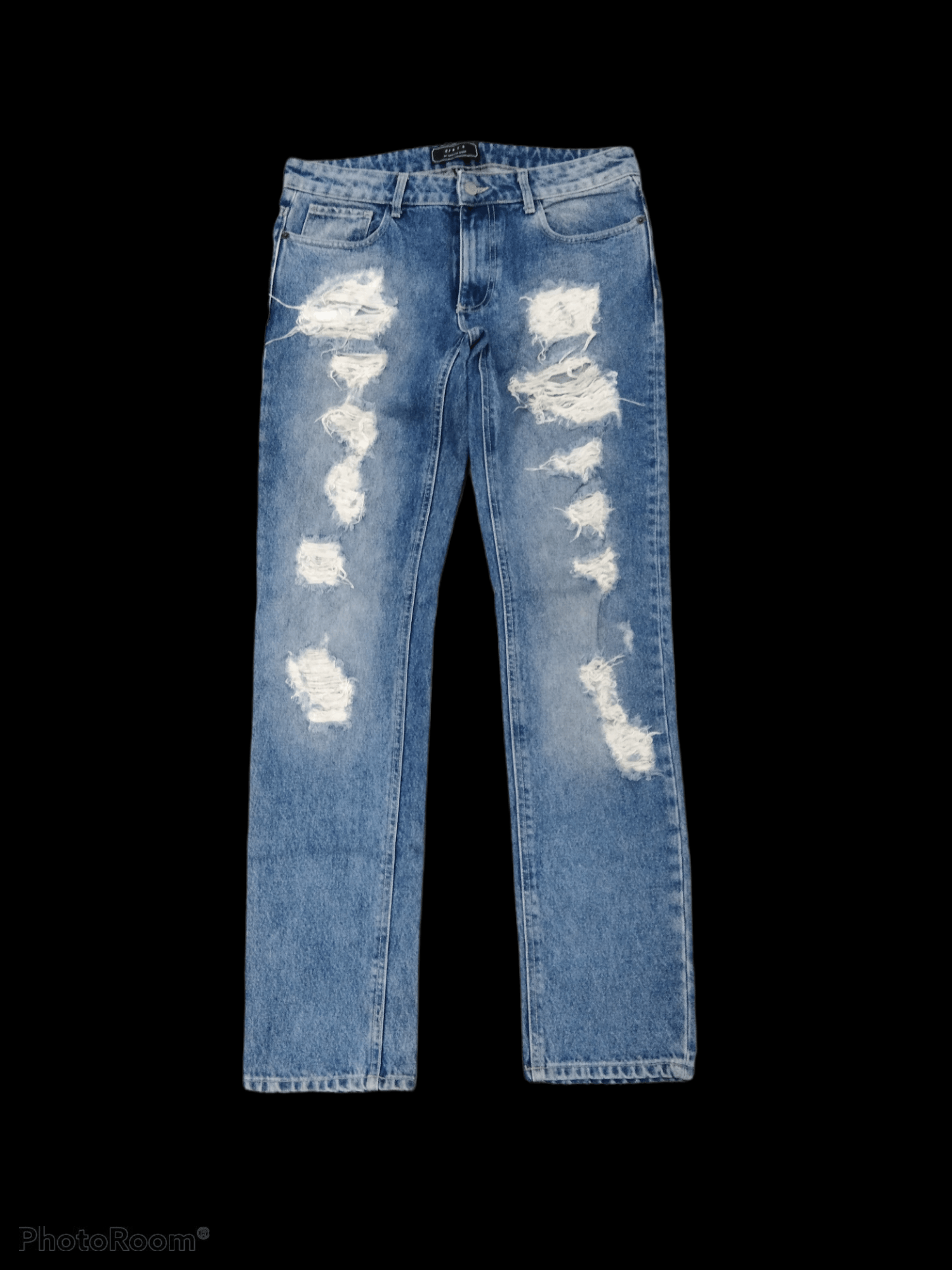 21 Men DiSTRESSED RIPED PUNK STYLE JAPANESE 21 MEN DENIM PANTS Size US 32 / EU 48 - 1 Thumbnail