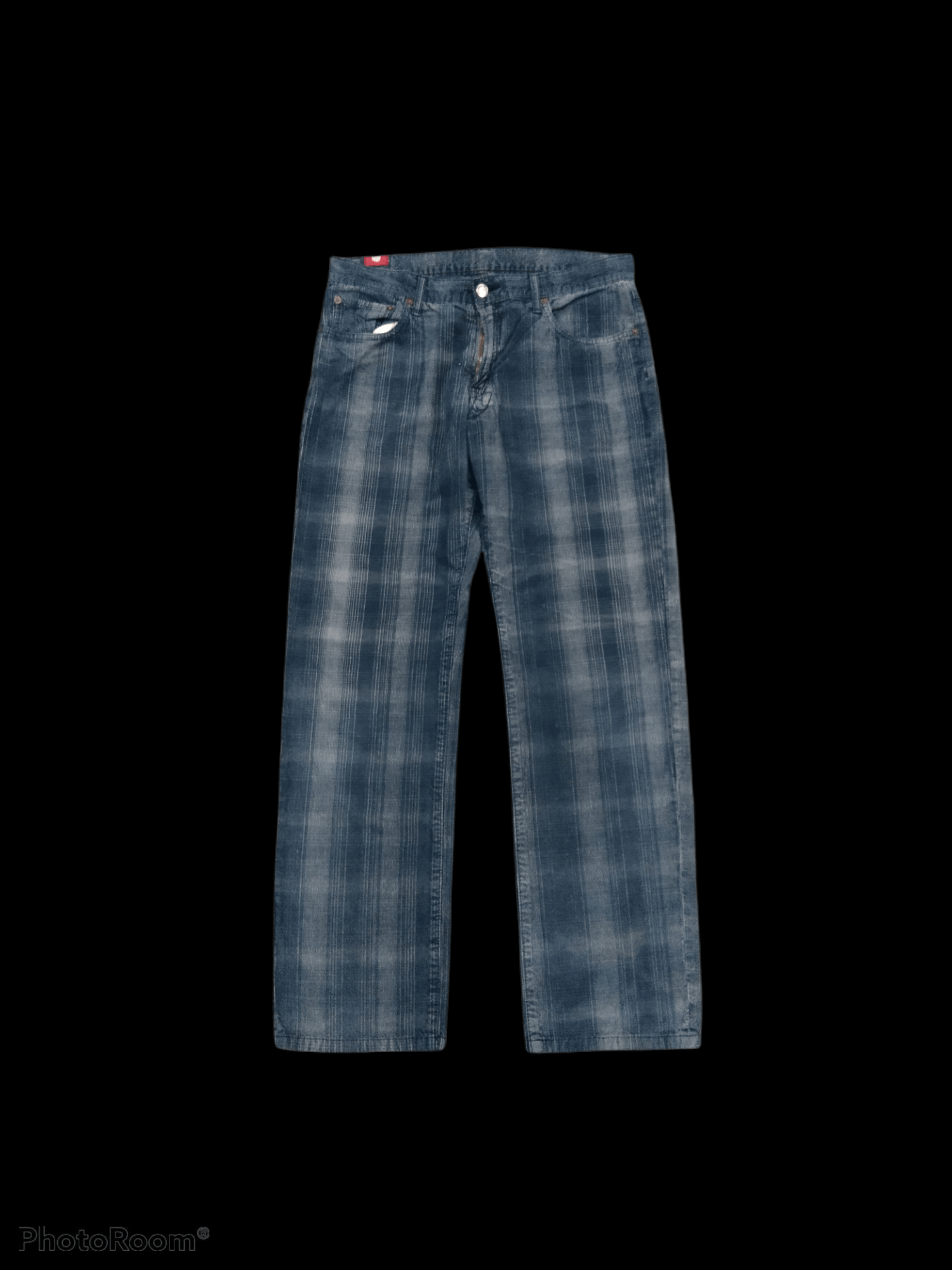 image of Distressed Denim x Hysteric Glamour Seditionaries Tartan Blue Way Distressed in Blue Tartan (Size 3