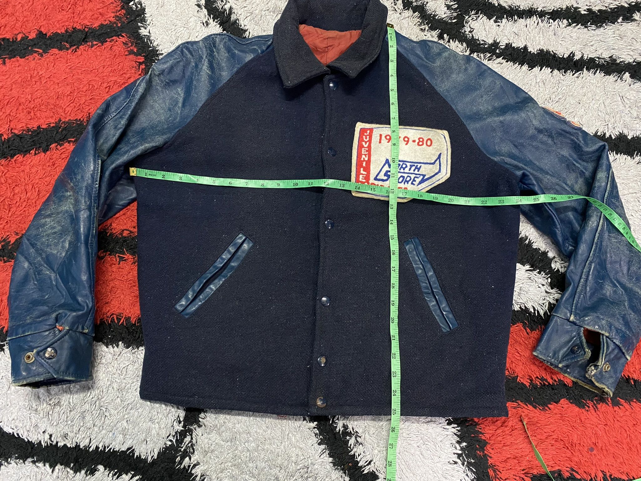 Vintage Vintage 80's Varsity Jacket Leather Sleeve Hand Size US L / EU 52-54 / 3 - 17 Thumbnail