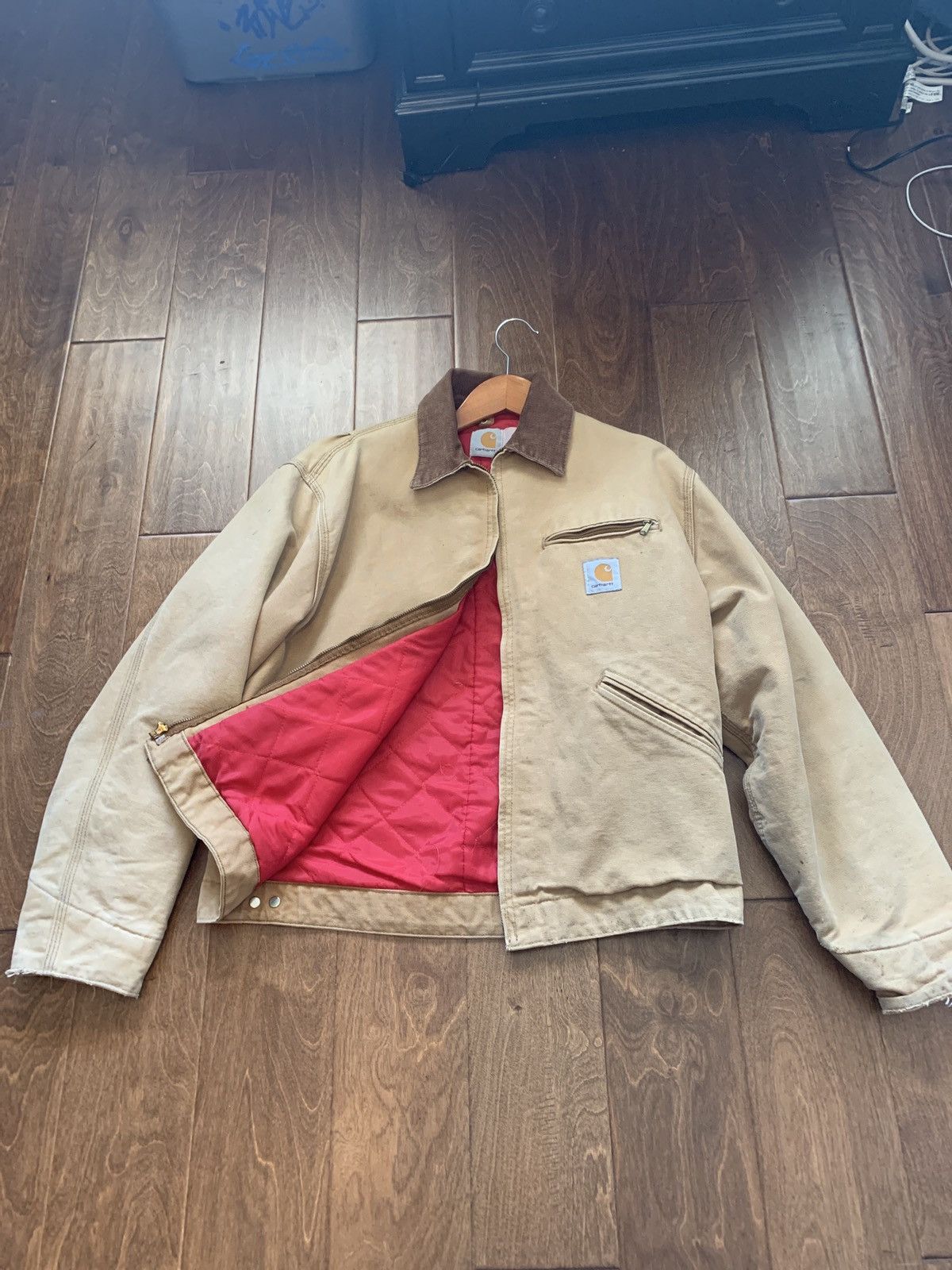 Carhartt × Vintage Carhartt Detroit Jacket Red Quilt Lining