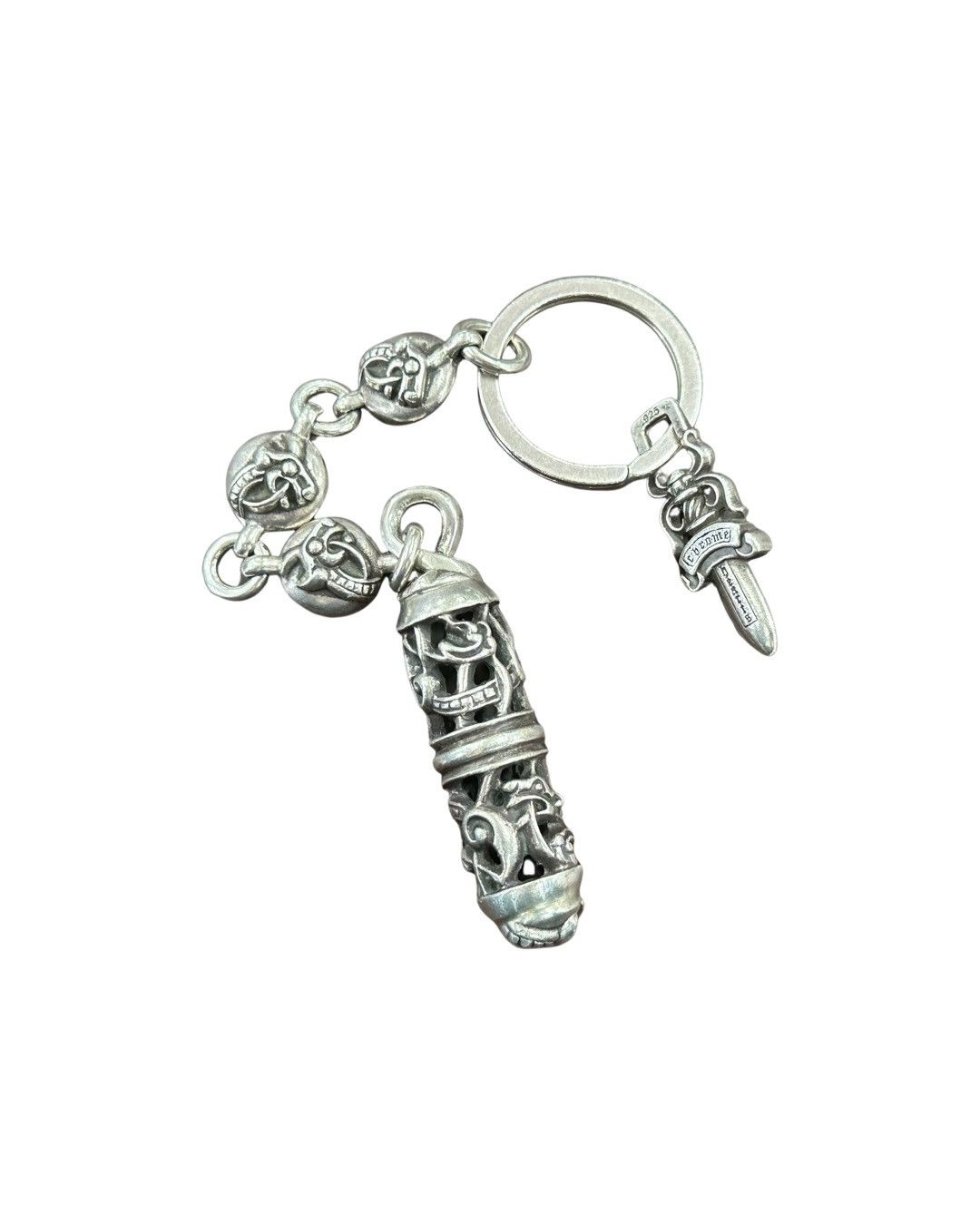 Chrome Hearts Celtics roller ball dragon dagger keychain key ring