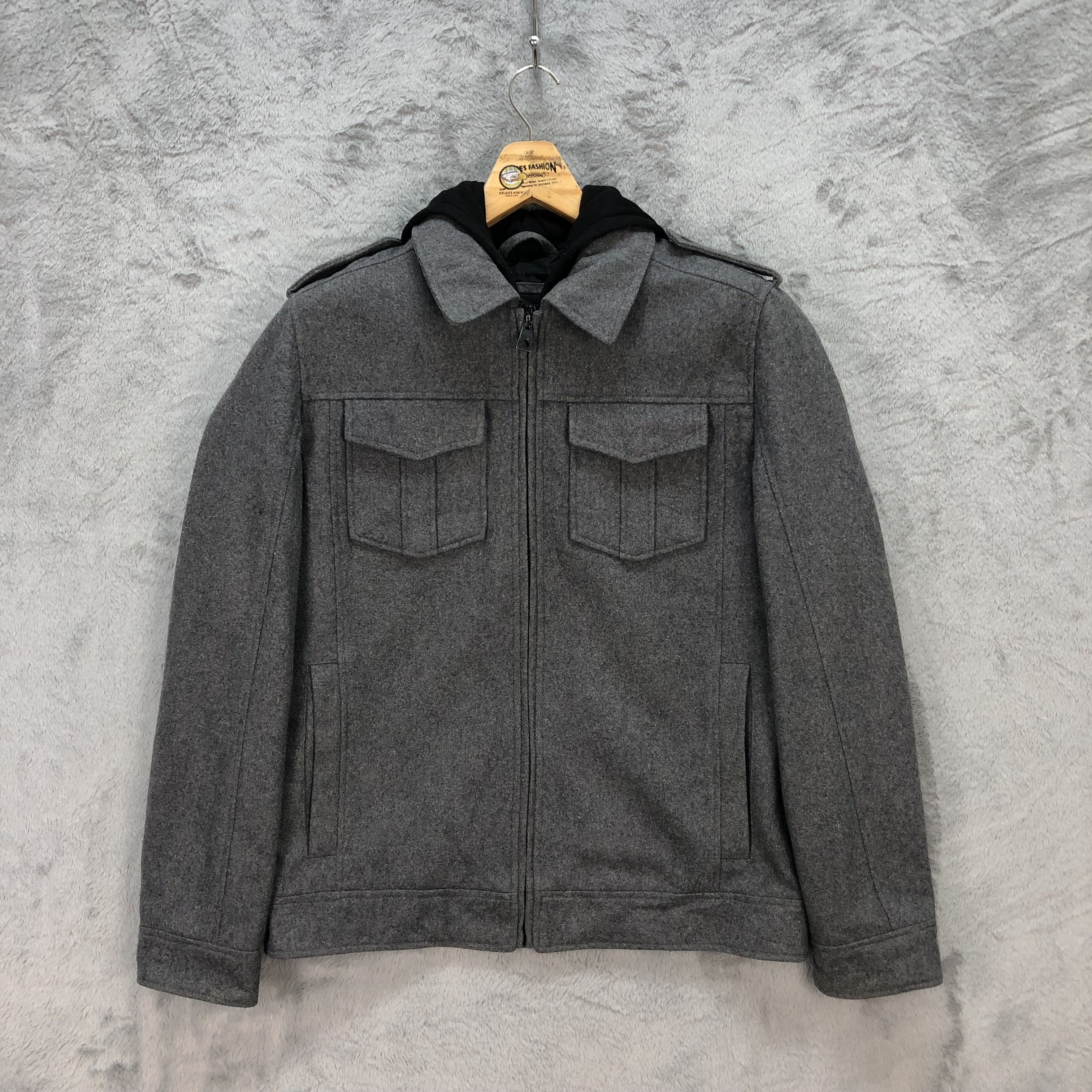 Guess GUESS DOUBLE ZIP FOUR POCKET WOOL HOODIE JACKET #5915-213 Size US S / EU 44-46 / 1 - 1 Thumbnail