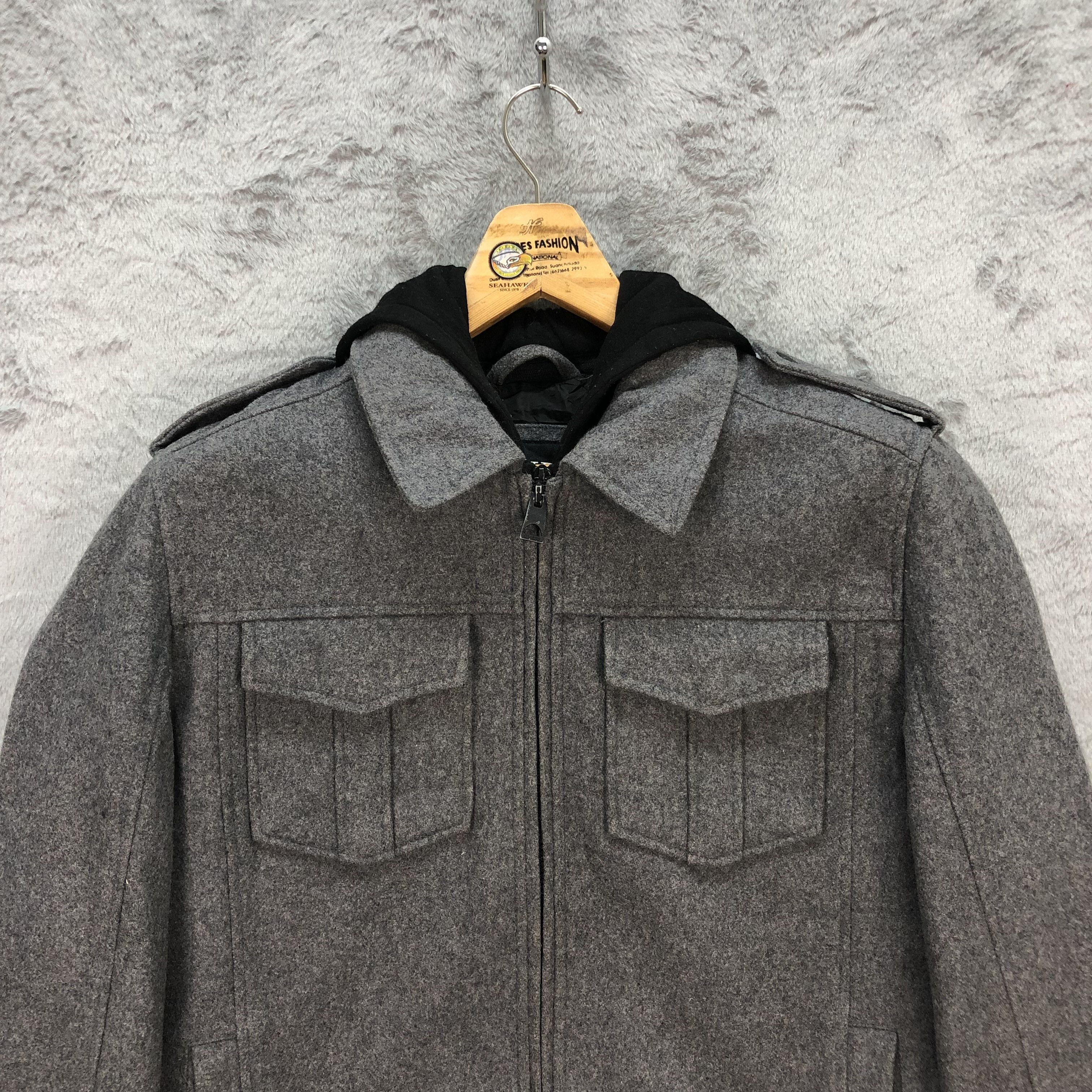 Guess GUESS DOUBLE ZIP FOUR POCKET WOOL HOODIE JACKET #5915-213 Size US S / EU 44-46 / 1 - 2 Thumbnail