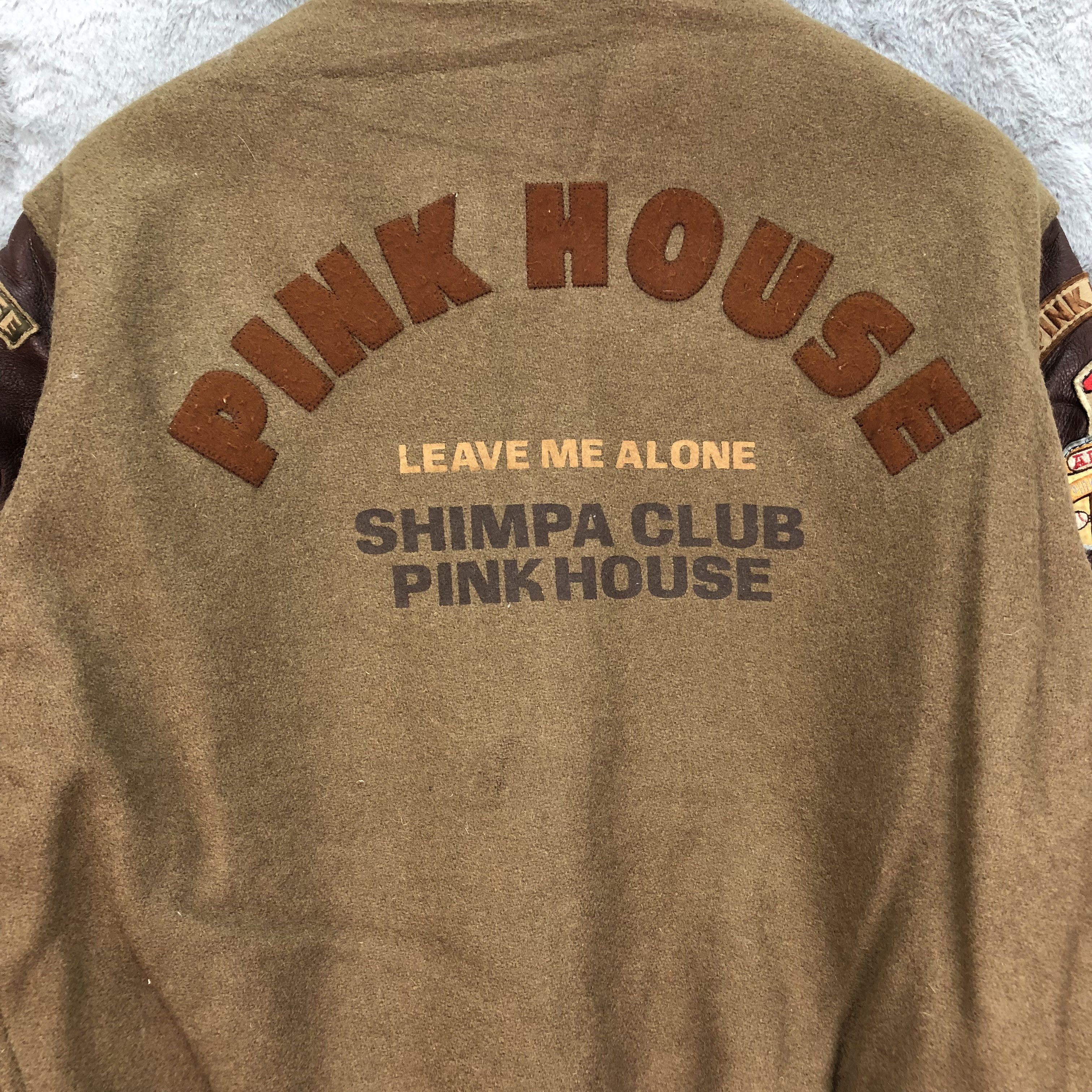 Pink House Vintage 80s PINK HOUSE Patches Logo Varsity Jacket #4918-36 Size XL / US 12-14 / IT 48-50 - 13 Thumbnail