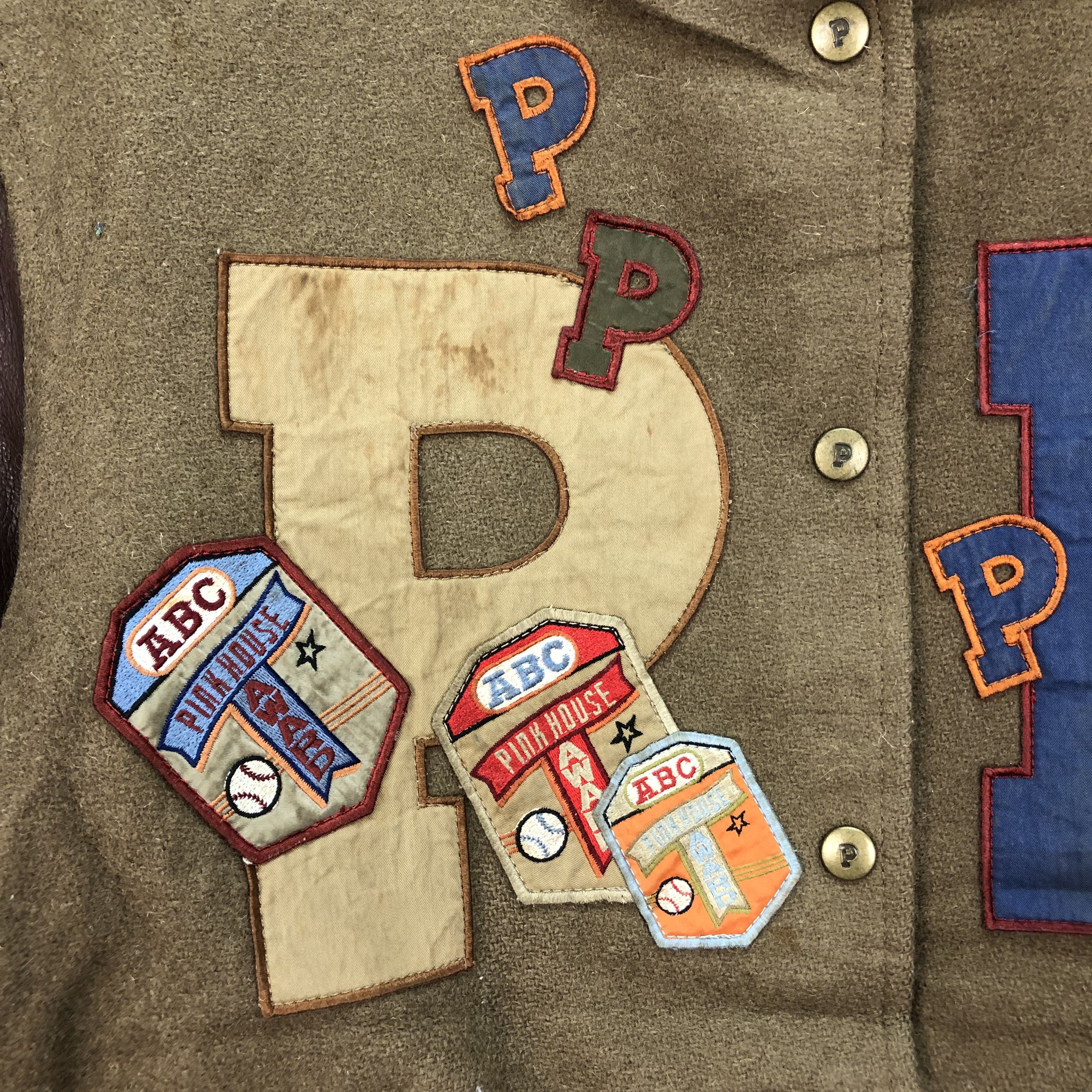 Pink House Vintage 80s PINK HOUSE Patches Logo Varsity Jacket #4918-36 Size XL / US 12-14 / IT 48-50 - 3 Thumbnail