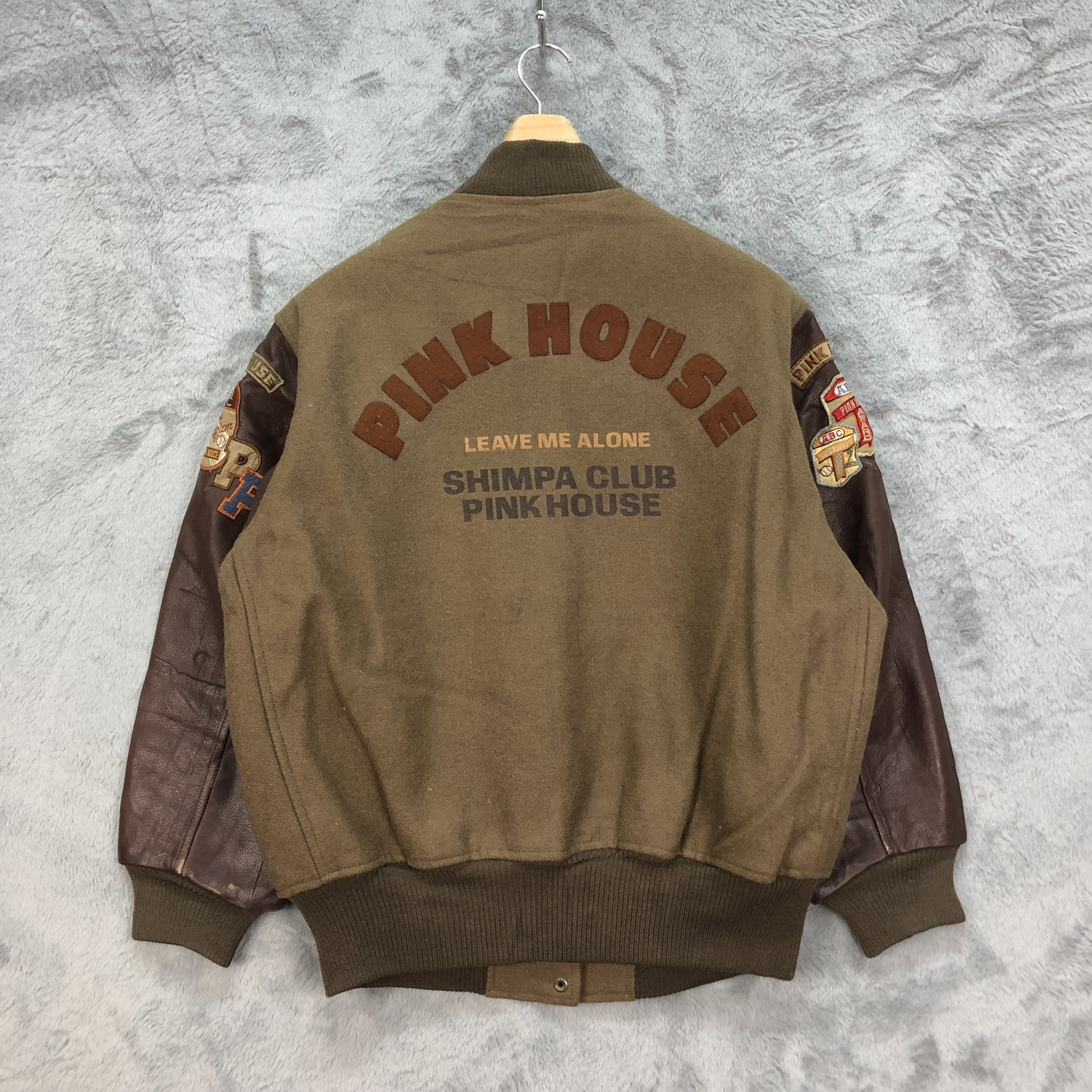 Pink House Vintage 80s PINK HOUSE Patches Logo Varsity Jacket #4918-36 Size XL / US 12-14 / IT 48-50 - 12 Thumbnail