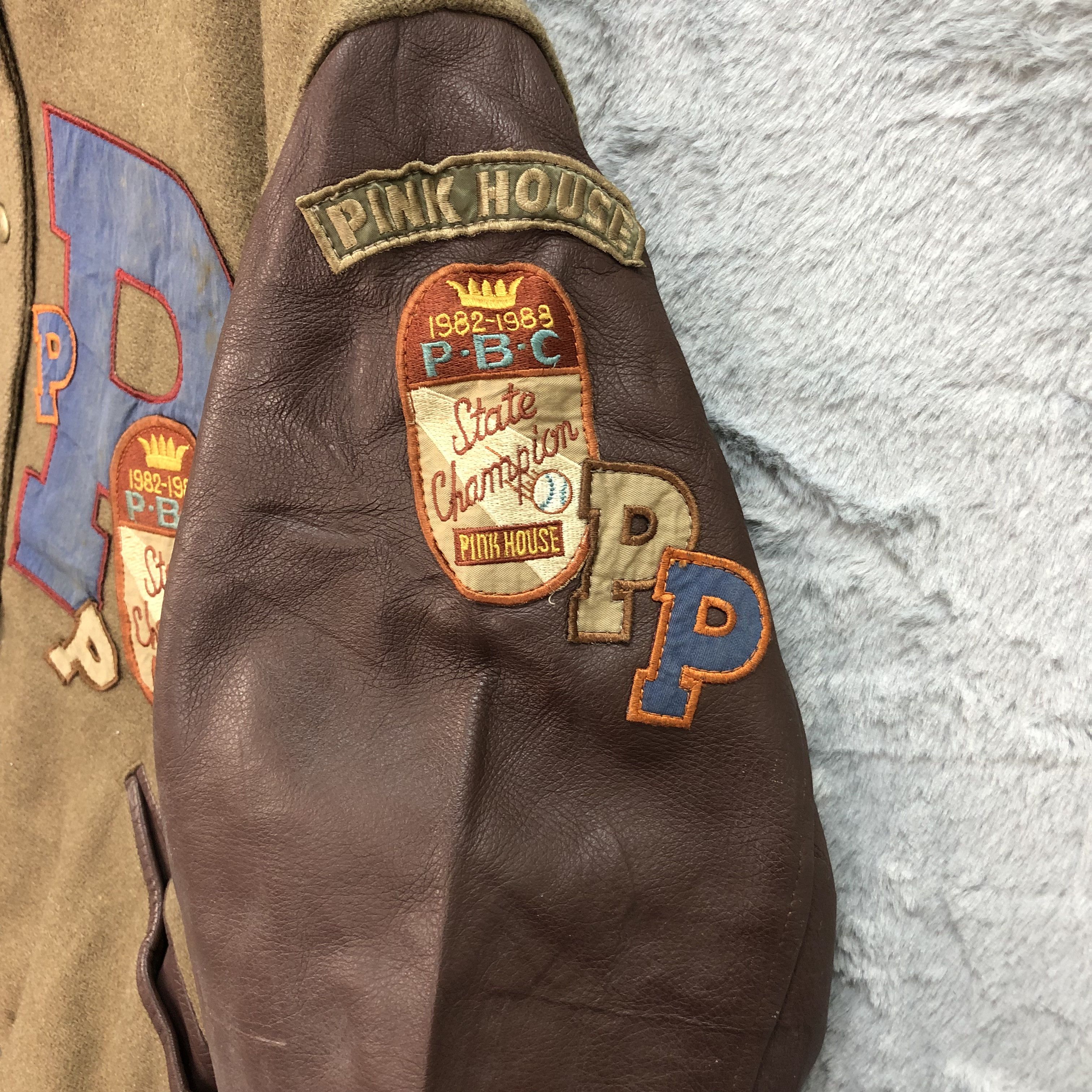 Pink House Vintage 80s PINK HOUSE Patches Logo Varsity Jacket #4918-36 Size XL / US 12-14 / IT 48-50 - 8 Thumbnail