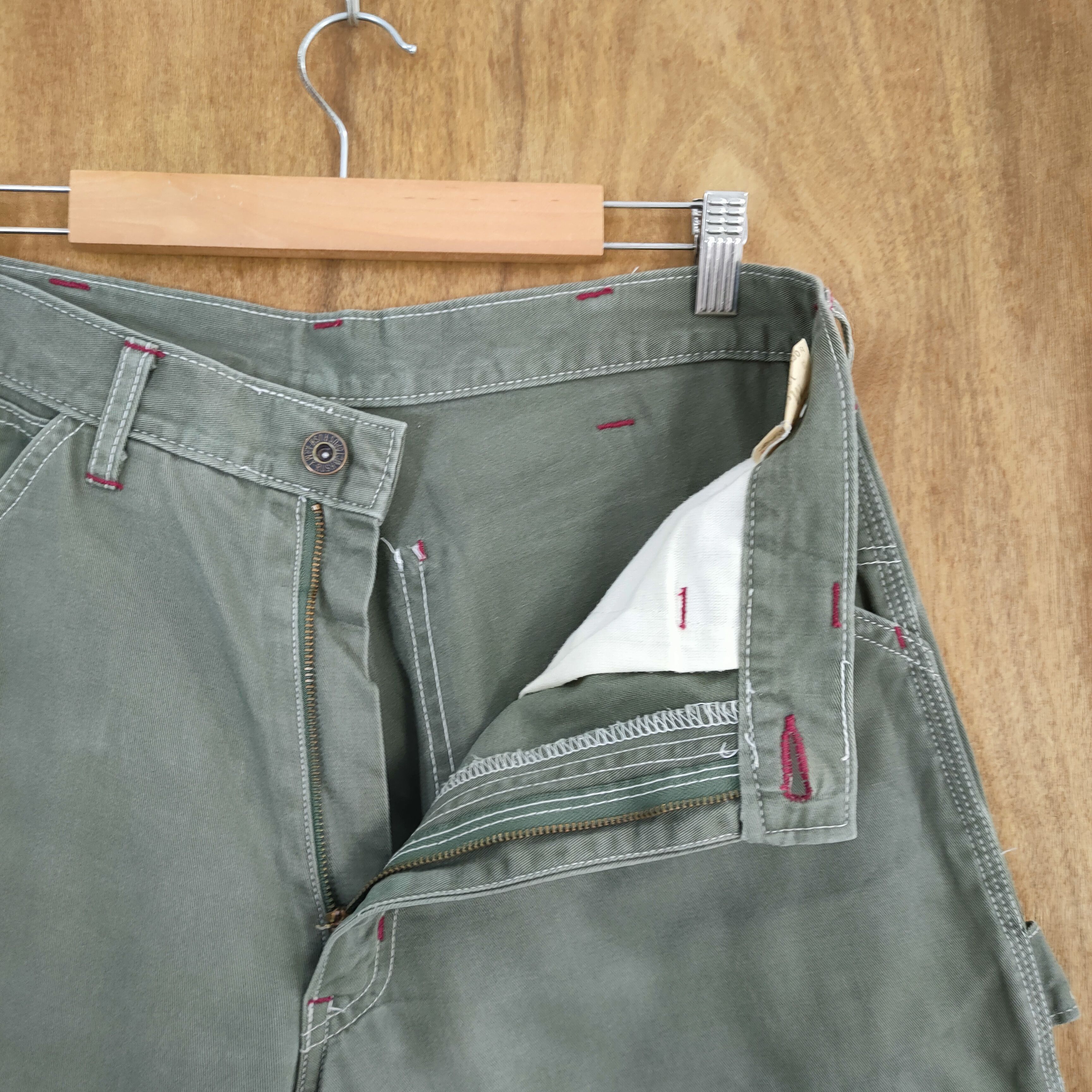 Japanese Brand ACTOPUS RUSH ARMY FADED GREEN DISTRESSED CARPENTER PANTS Size US 30 / EU 46 - 11 Thumbnail