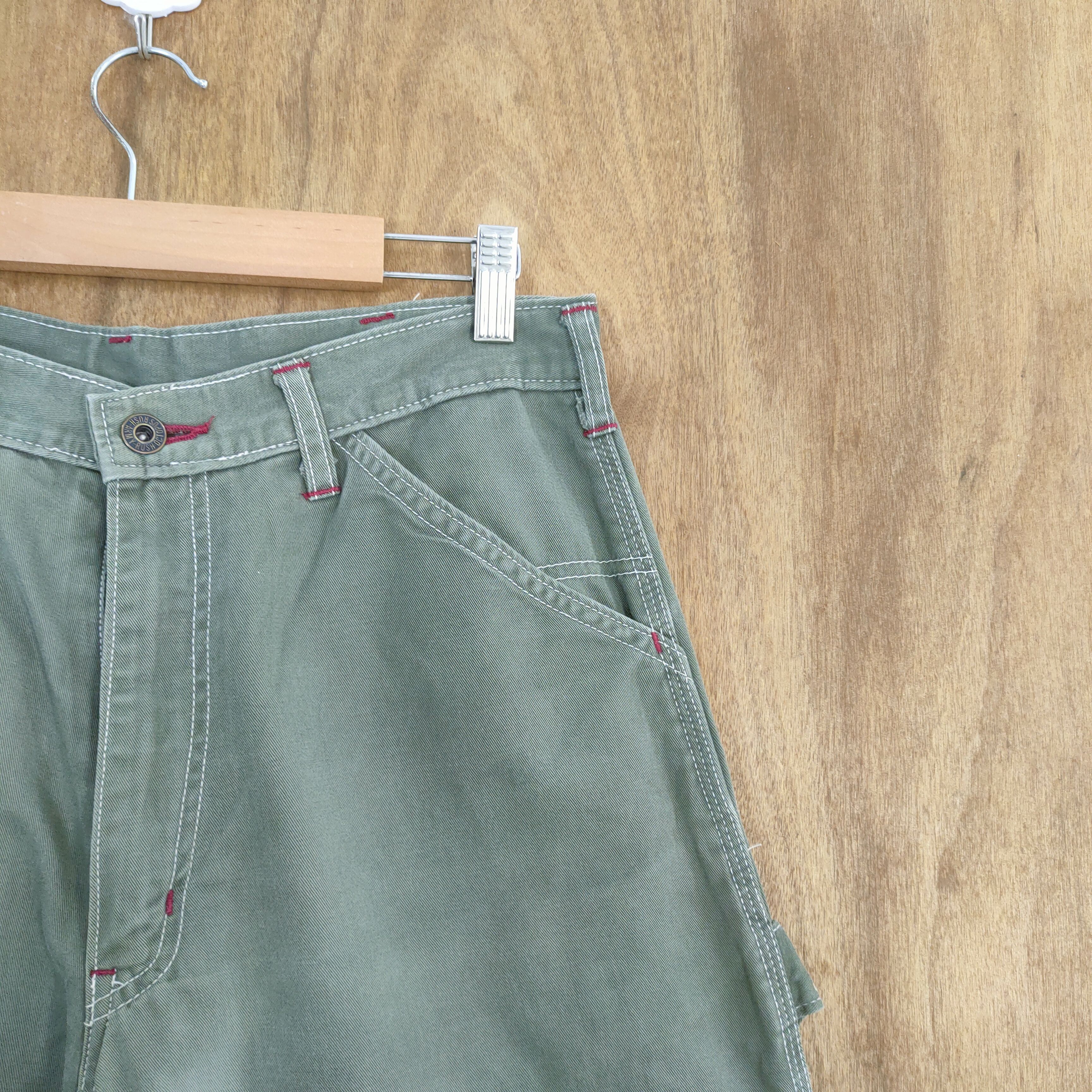 Japanese Brand ACTOPUS RUSH ARMY FADED GREEN DISTRESSED CARPENTER PANTS Size US 30 / EU 46 - 6 Thumbnail
