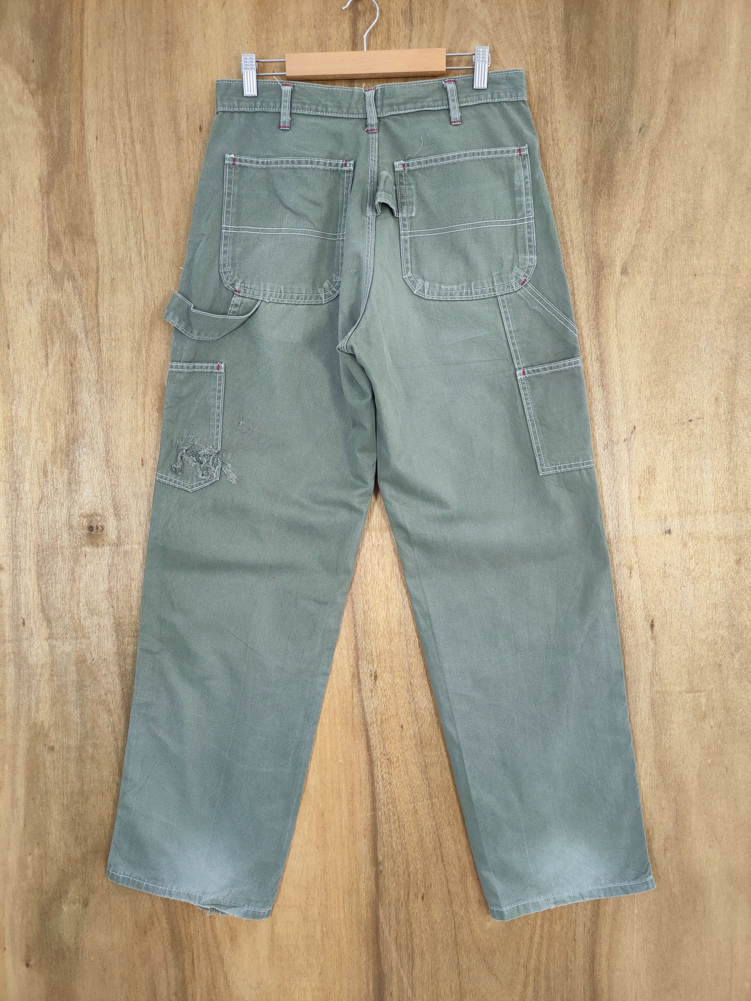Japanese Brand ACTOPUS RUSH ARMY FADED GREEN DISTRESSED CARPENTER PANTS Size US 30 / EU 46 - 1 Thumbnail