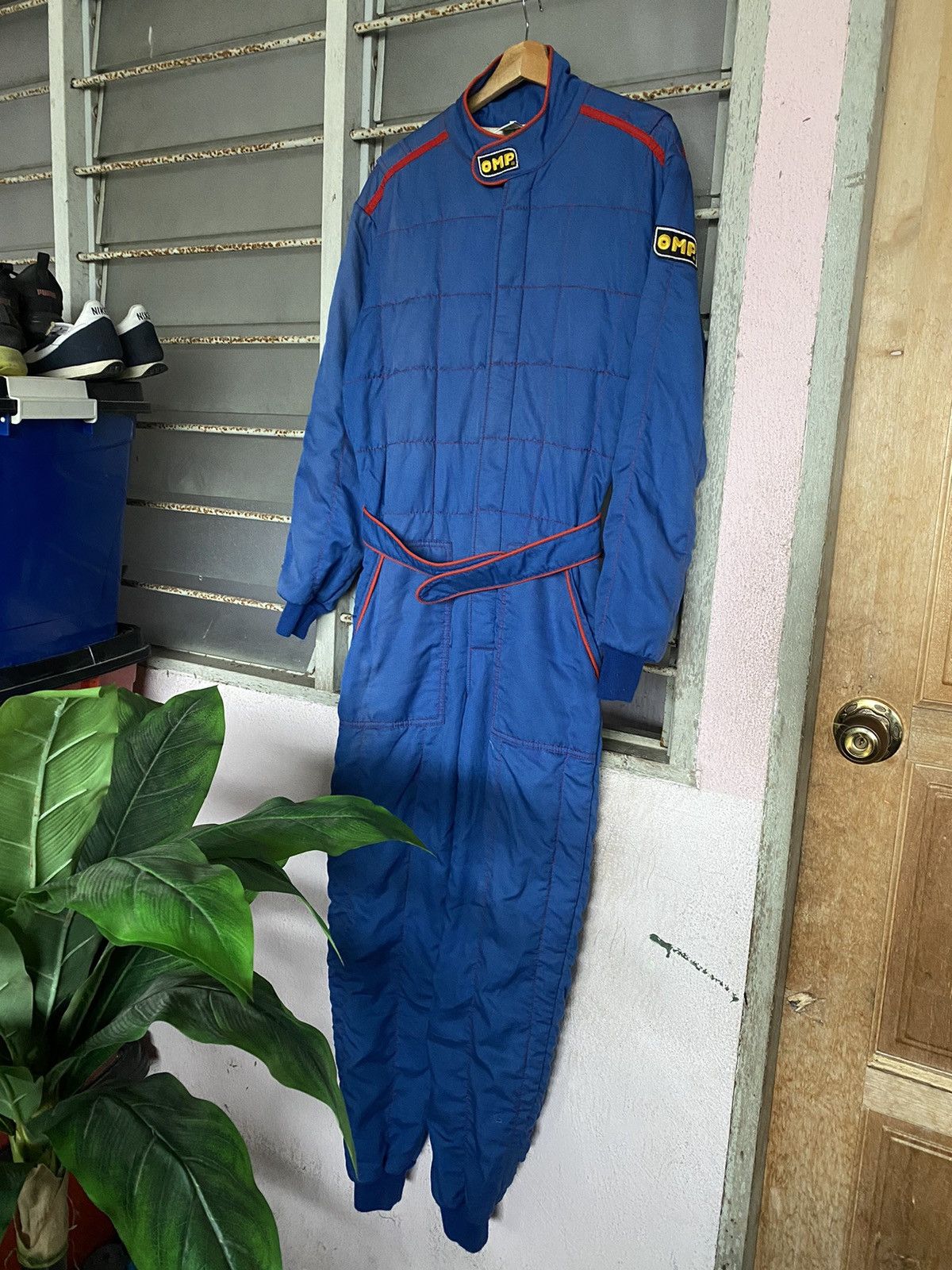 image of Vintage Omp Nomex Racing Suit in Blue Red, Men's (Size 36)