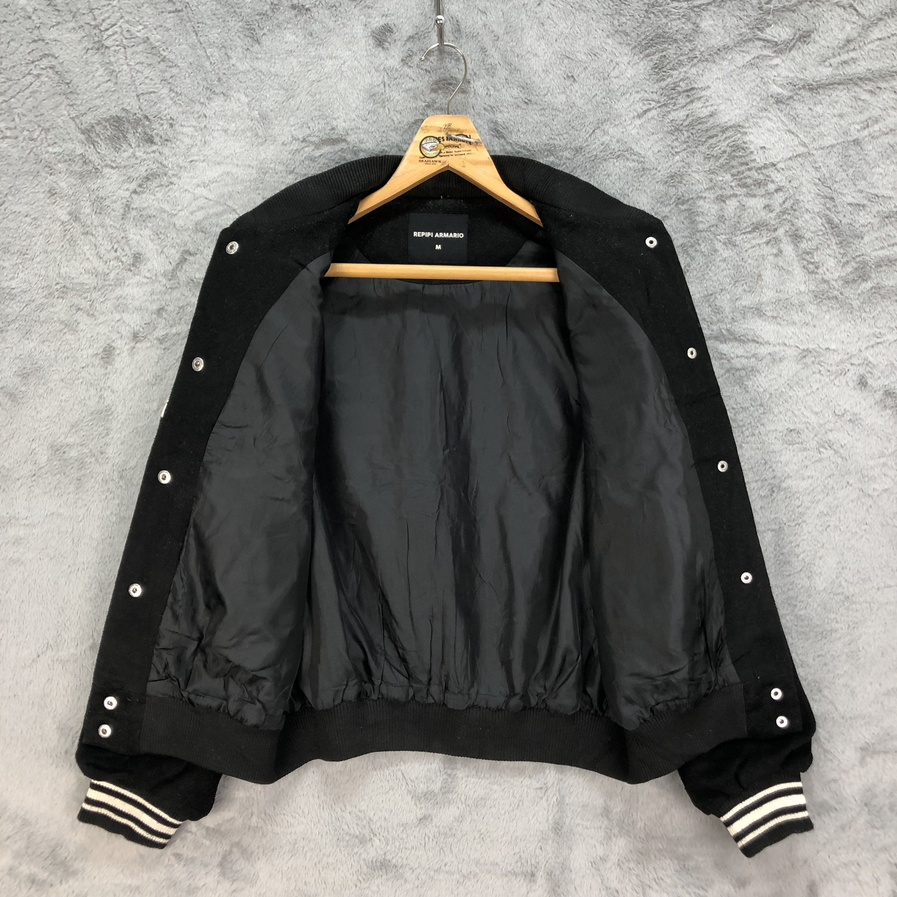 Japanese Brand REPIPI ARMARIO Wool Varsity Jacket #4836-173 Size M / US 6-8 / IT 42-44 - 7 Thumbnail