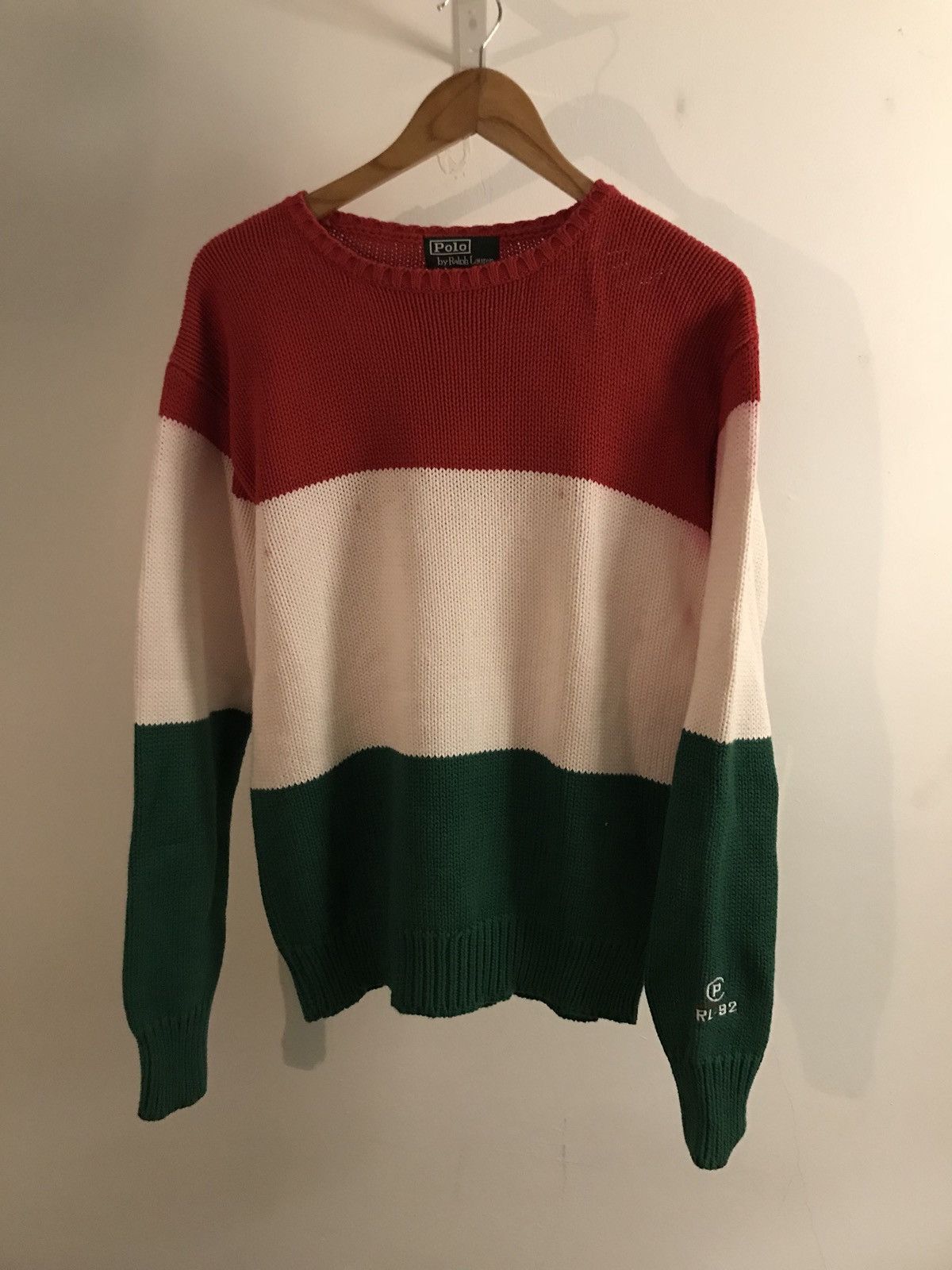 Polo Ralph Lauren P - RL 92 Polo Ralph Lauren Hand Knit Sweatshirt Size US M / EU 48-50 / 2 - 1 Thumbnail