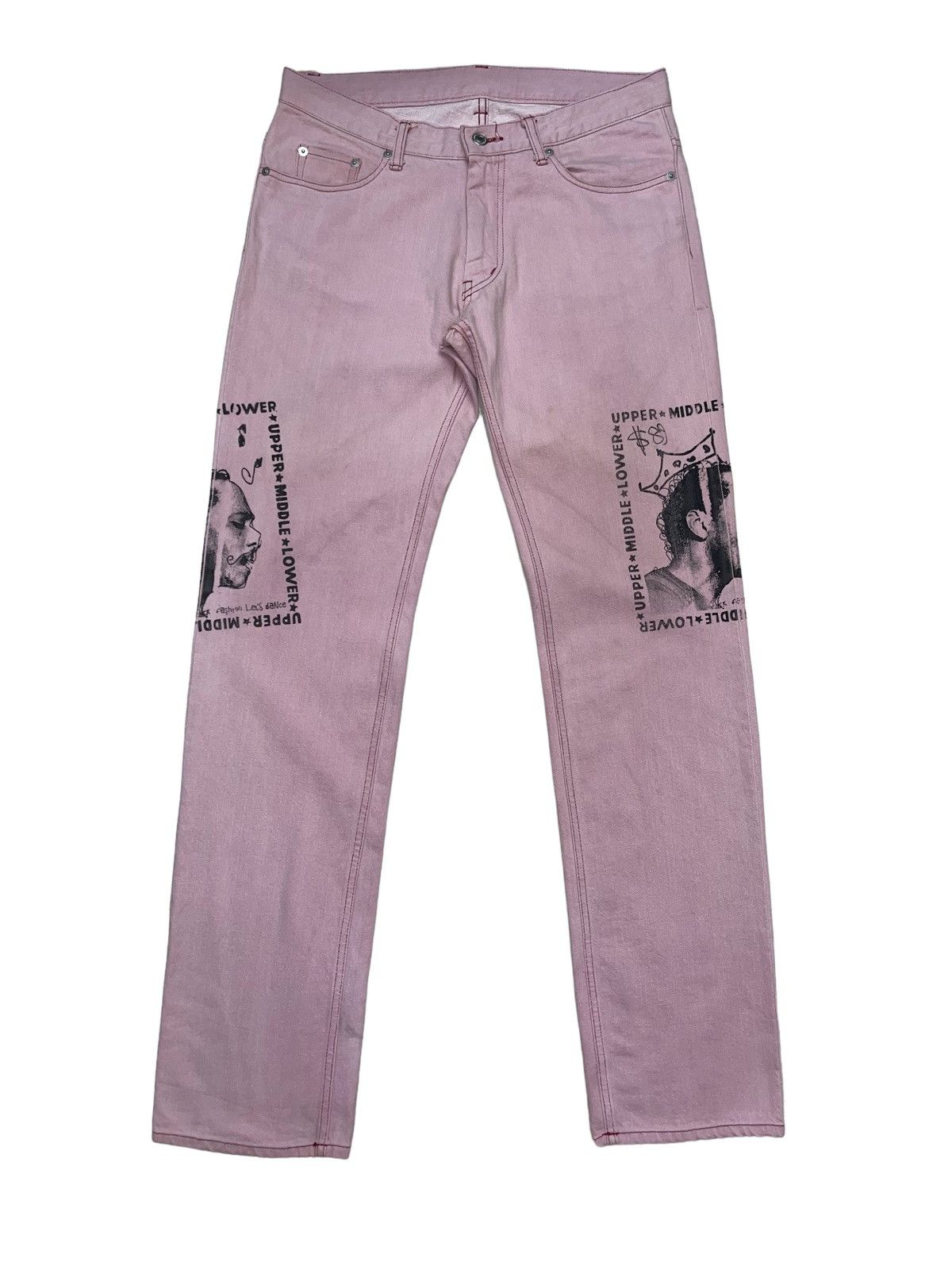 image of Soe Japan Denim Hype Pants in Light Pink, Men's (Size 33)