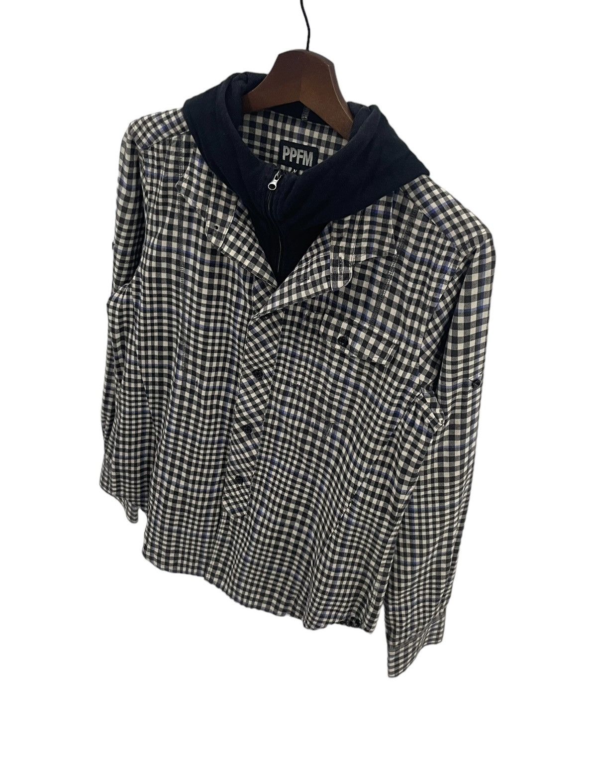 Japanese Brand × PPFM PPFM Flannel Hoodie Shirts Size US S / EU 44-46 / 1 - 3 Thumbnail