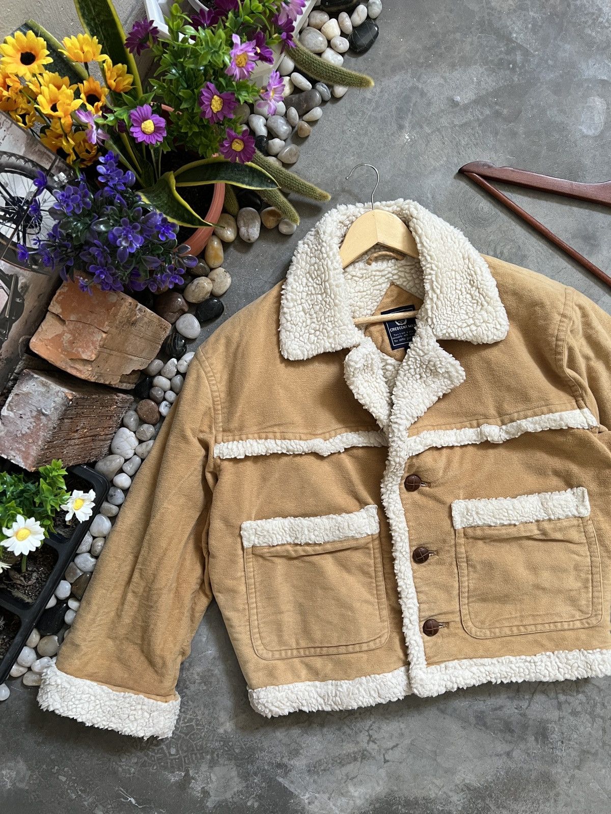 Vintage 🔥Vintage🔥 Crescent Brown Deep Pile Sherpa Velvet Jacket Size US L / EU 52-54 / 3 - 3 Thumbnail