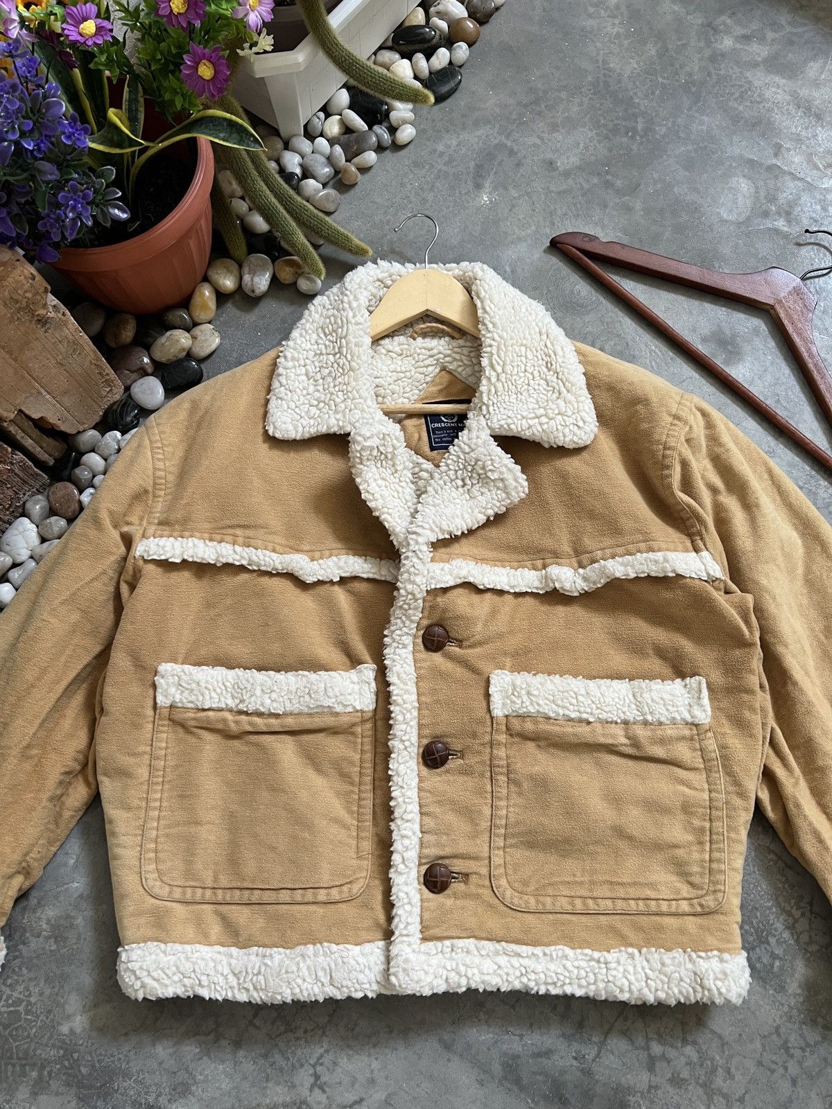 Vintage 🔥Vintage🔥 Crescent Brown Deep Pile Sherpa Velvet Jacket Size US L / EU 52-54 / 3 - 18 Thumbnail