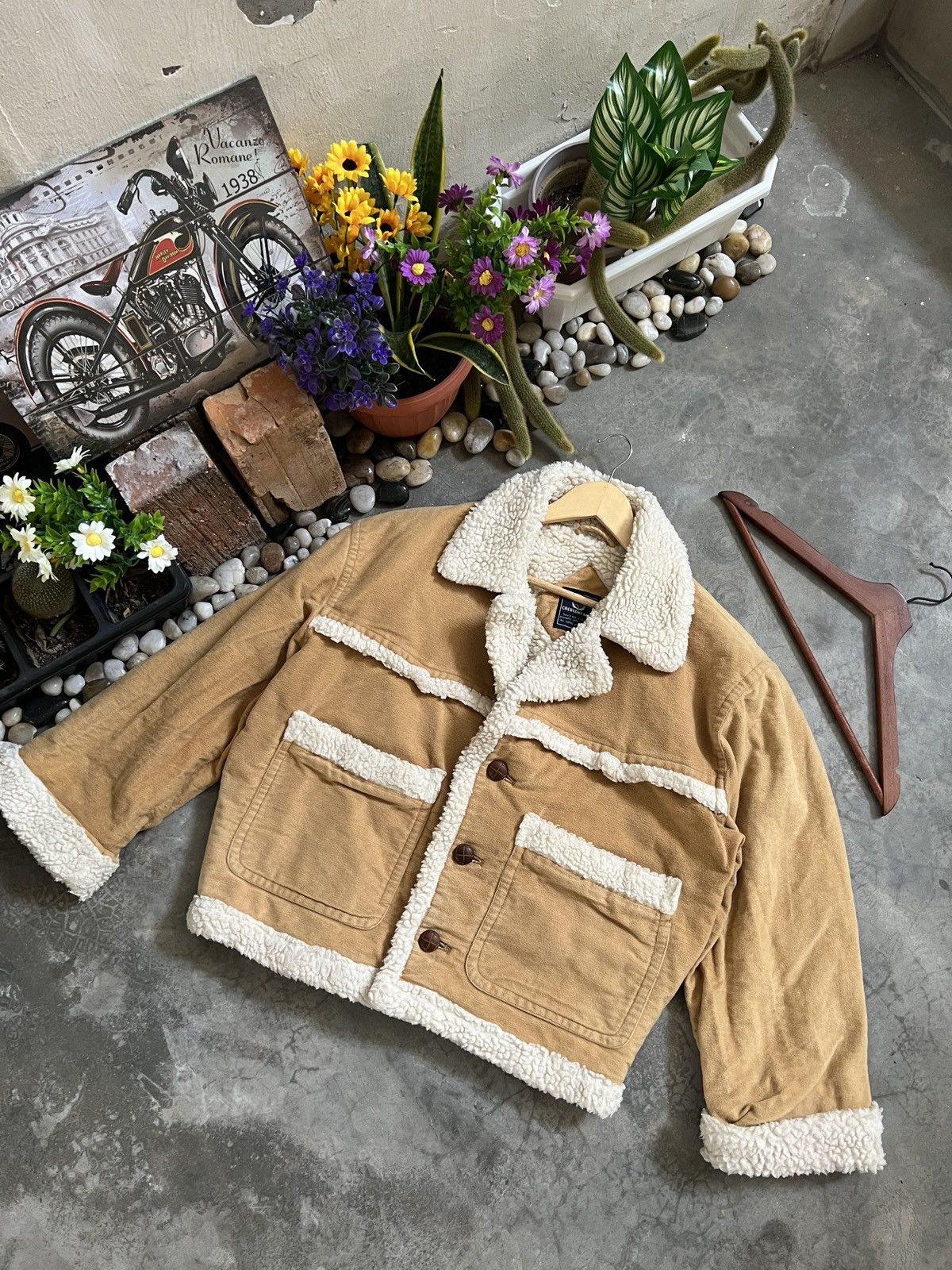 Vintage 🔥Vintage🔥 Crescent Brown Deep Pile Sherpa Velvet Jacket Size US L / EU 52-54 / 3 - 4 Thumbnail