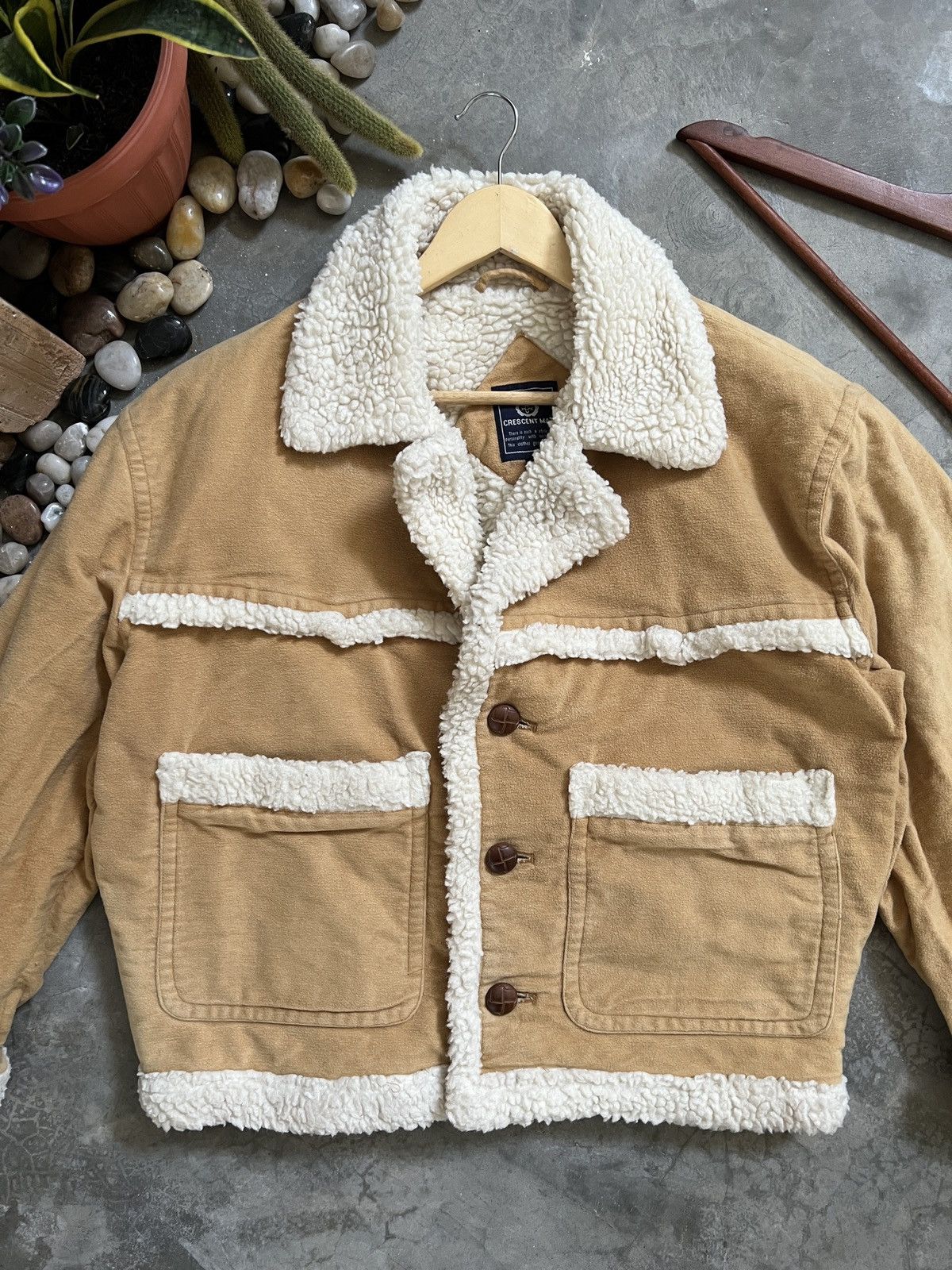 Vintage 🔥Vintage🔥 Crescent Brown Deep Pile Sherpa Velvet Jacket Size US L / EU 52-54 / 3 - 2 Thumbnail