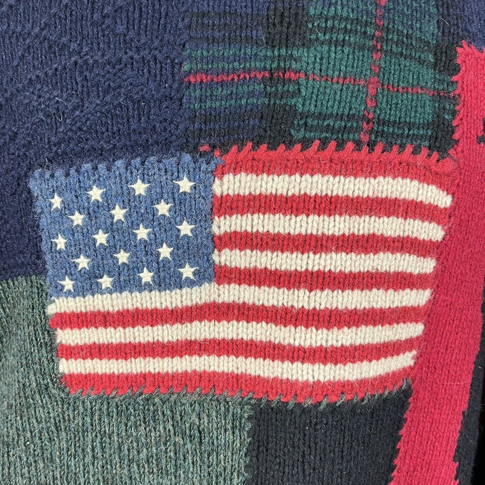 Polo Ralph Lauren Vintage Polo Ralph Lauren 9/11 FDNY Tribute Patchwork Knit Size US XL / EU 56 / 4 - 6 Thumbnail