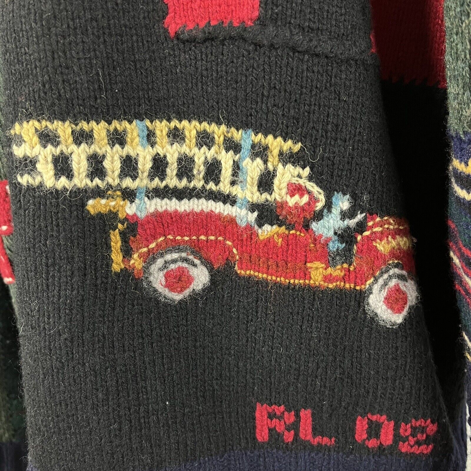Polo Ralph Lauren Vintage Polo Ralph Lauren 9/11 FDNY Tribute Patchwork Knit Size US XL / EU 56 / 4 - 5 Thumbnail