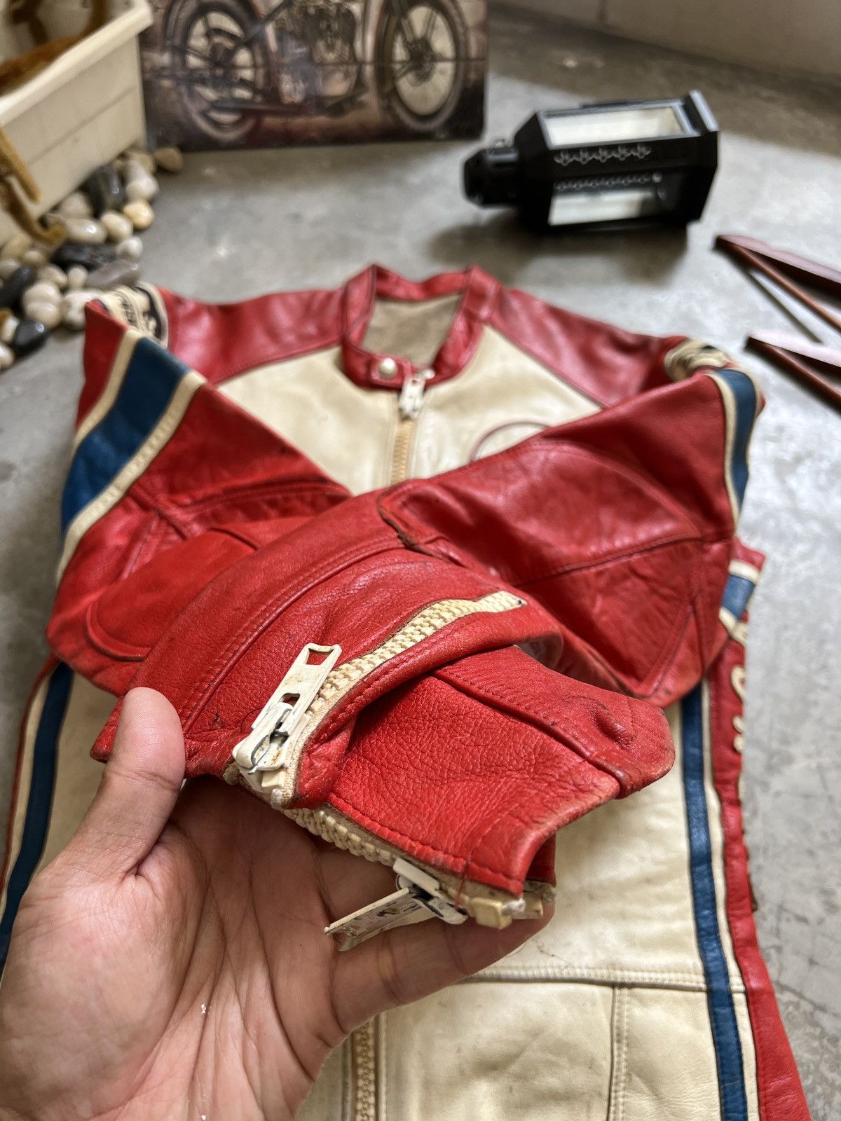Leather × Vintage Vintage 🖤 Honda Furygan Fully Leather Racing Overalls Size US 32 / EU 48 - 9 Thumbnail
