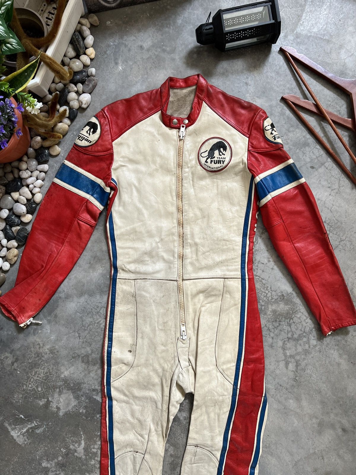 Leather × Vintage Vintage 🖤 Honda Furygan Fully Leather Racing Overalls Size US 32 / EU 48 - 11 Thumbnail