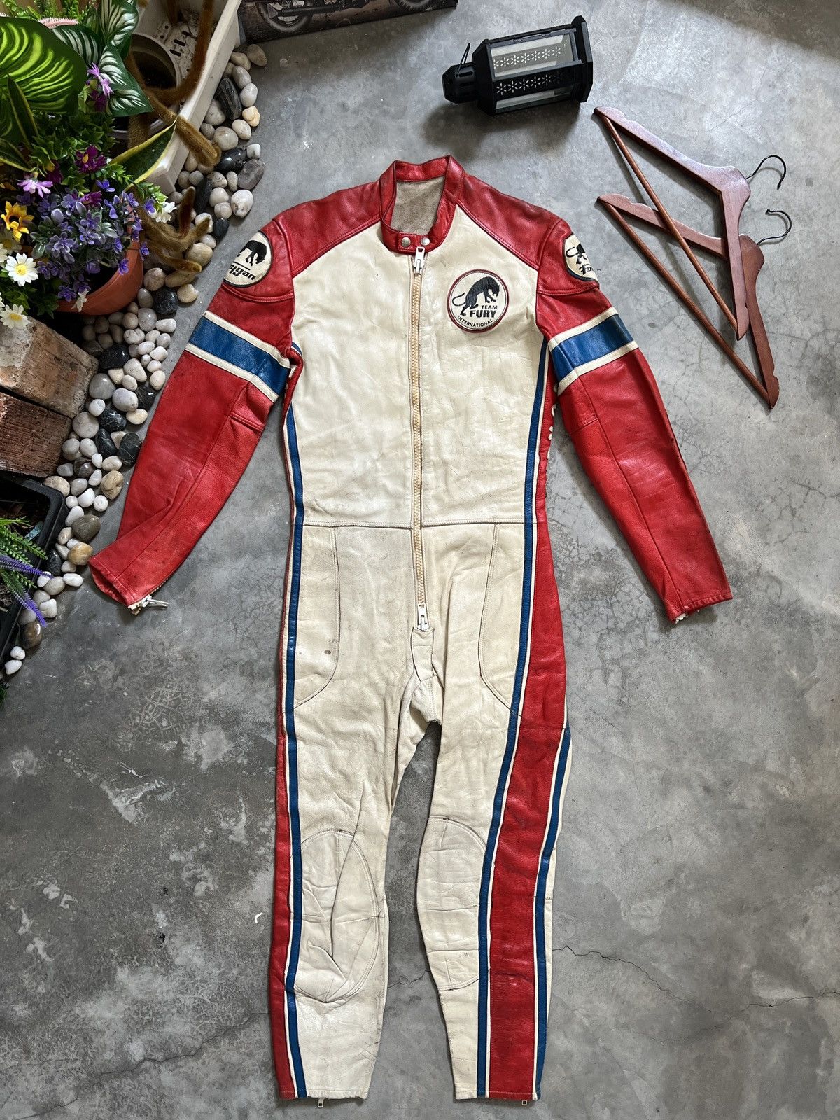 Leather × Vintage Vintage 🖤 Honda Furygan Fully Leather Racing Overalls Size US 32 / EU 48 - 10 Thumbnail