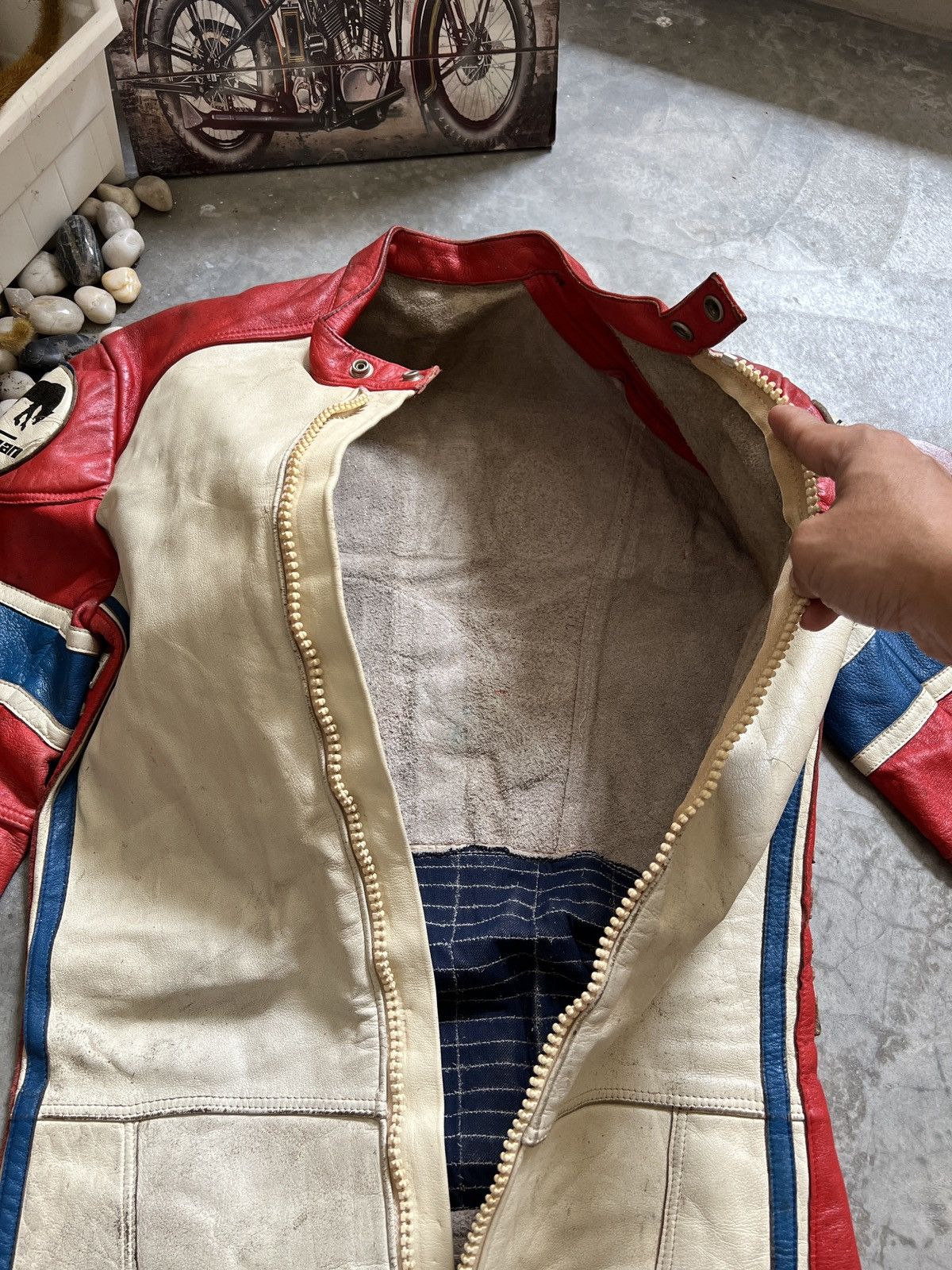 Leather × Vintage Vintage 🖤 Honda Furygan Fully Leather Racing Overalls Size US 32 / EU 48 - 16 Thumbnail