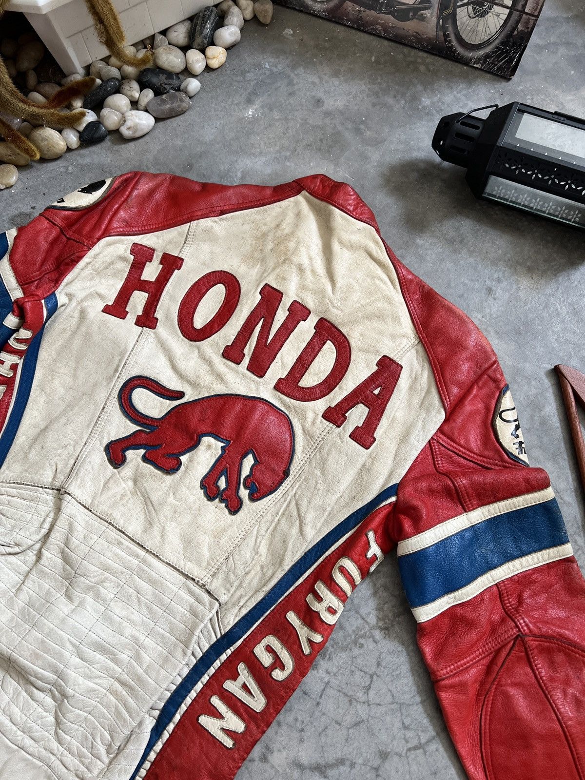 Leather × Vintage Vintage 🖤 Honda Furygan Fully Leather Racing Overalls Size US 32 / EU 48 - 8 Thumbnail